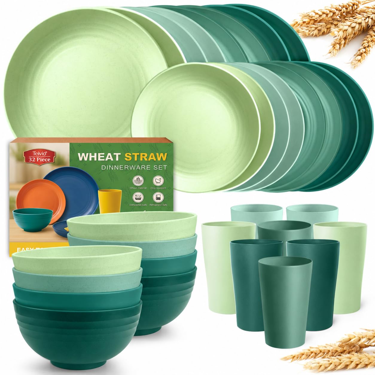 Wheat Straw Dinnerware Set - 32 Piece -17 Wheat Straw Dinnerware Set - 32 Piece -17
