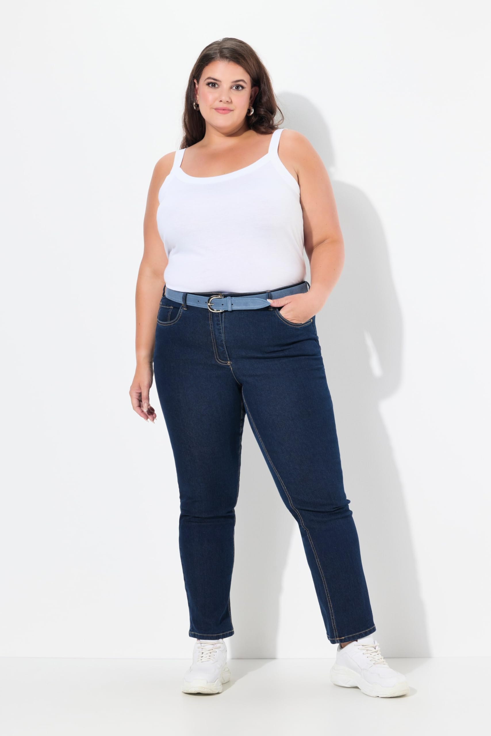 Ulla Popken Femme Grandes Tailles Jean Mandy 5 Poches, Jambe Droite, matière Stretch 702859