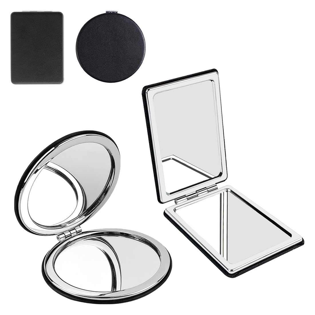 2pcs Specchio da Viaggio Portatile con Ingrandimento, Specchio da Viaggio a due Lati Trucco, per il trucco Specchio per il trucco professionale bifacciale,piccolo specchio tascabile