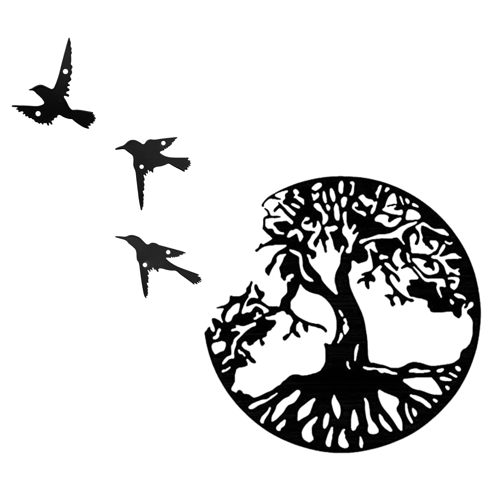 aupawdy Garden Wall Art Outdoor Metal Tree Life Metal Wall Art Tree Life Metal Wall Plaque Tree Metal Wall Hanging Decor Metal Wall Art for Living Room Bedroom Kitchen,28cm/11.02in, black
