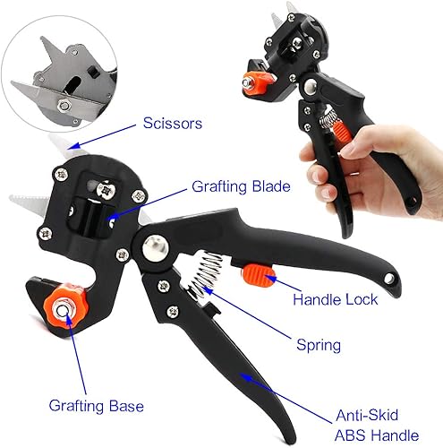 Miniatura 2 de ZALALOVA - Kit de herramientas de injerto de jardín, herramientas de poda 2 en 1, incluyendo cuchillas de repuesto para cuchillo de injerto, cintas