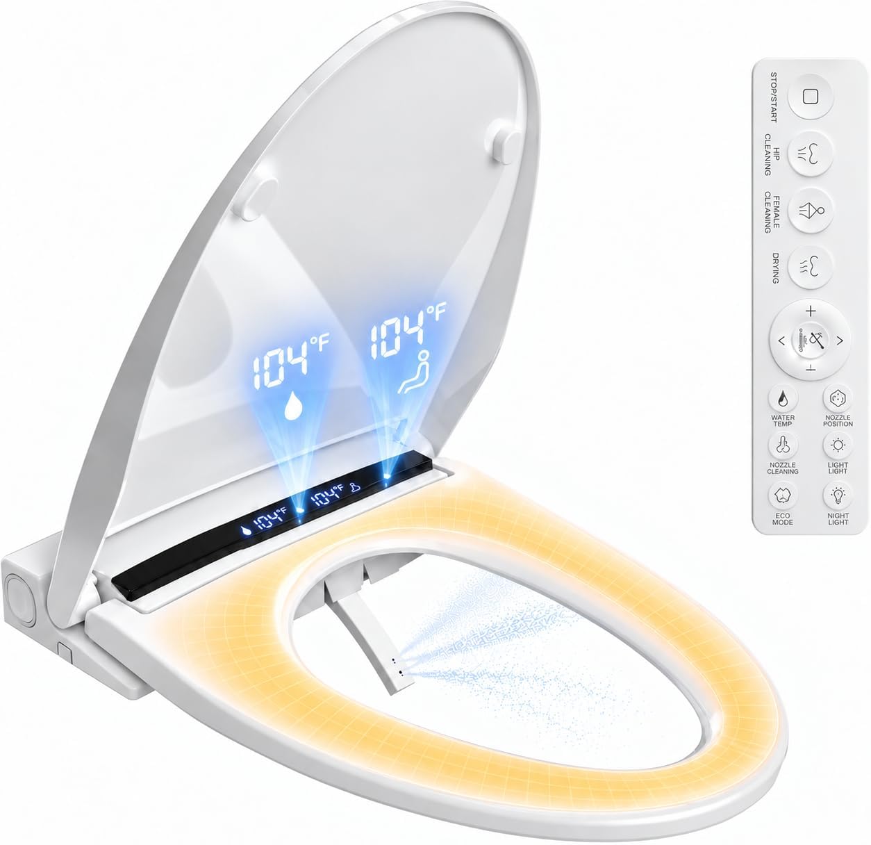 Electric Smart Bidet Toilet Seat Warm Water Heated