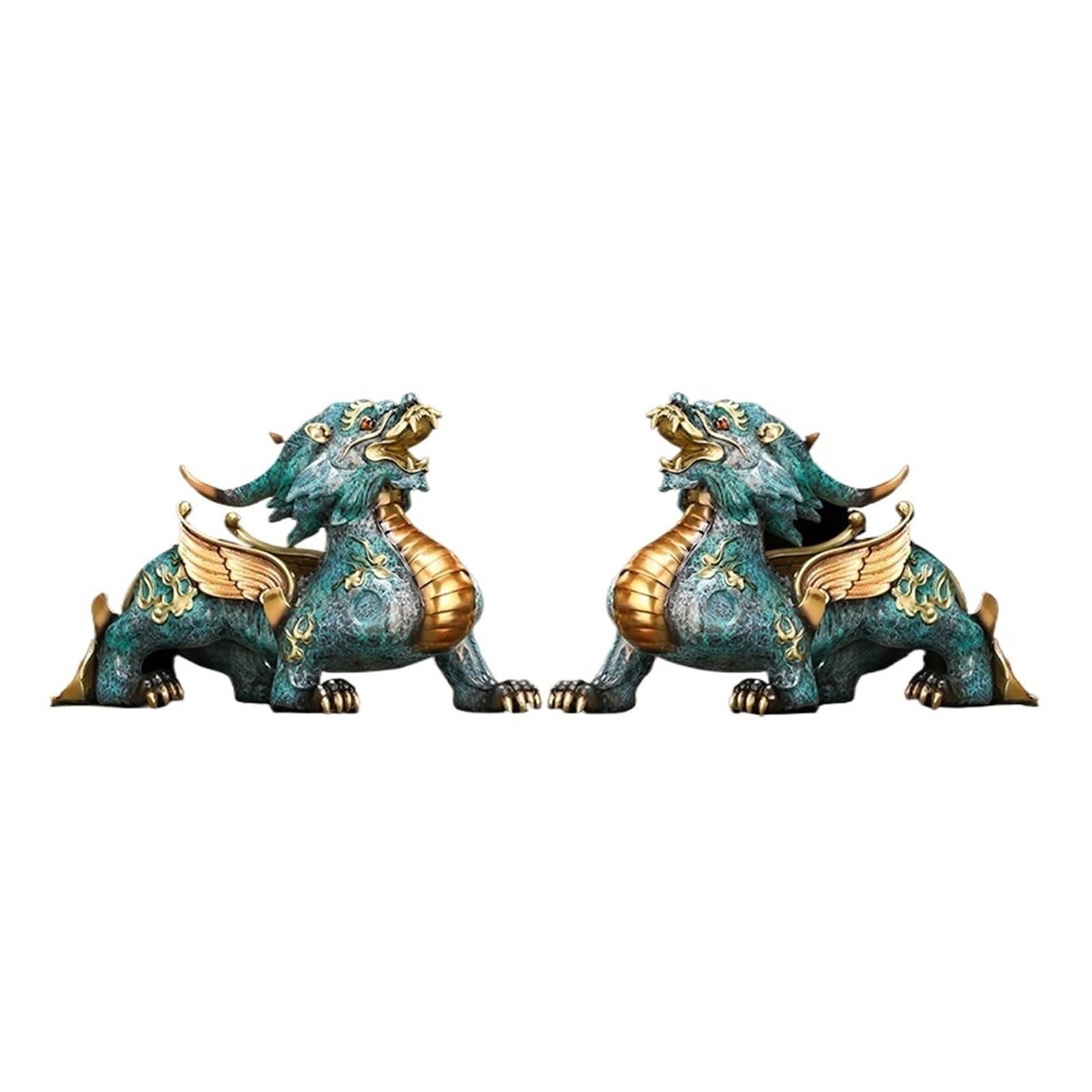 BHGFYXBS Shelf Decor 2Pcs Copper Pixiu Ornaments,Fengshui Statue For Wealth And Luck,Office Desktop Decorations,Home Decoration Decorations For Office,A2pcs-L