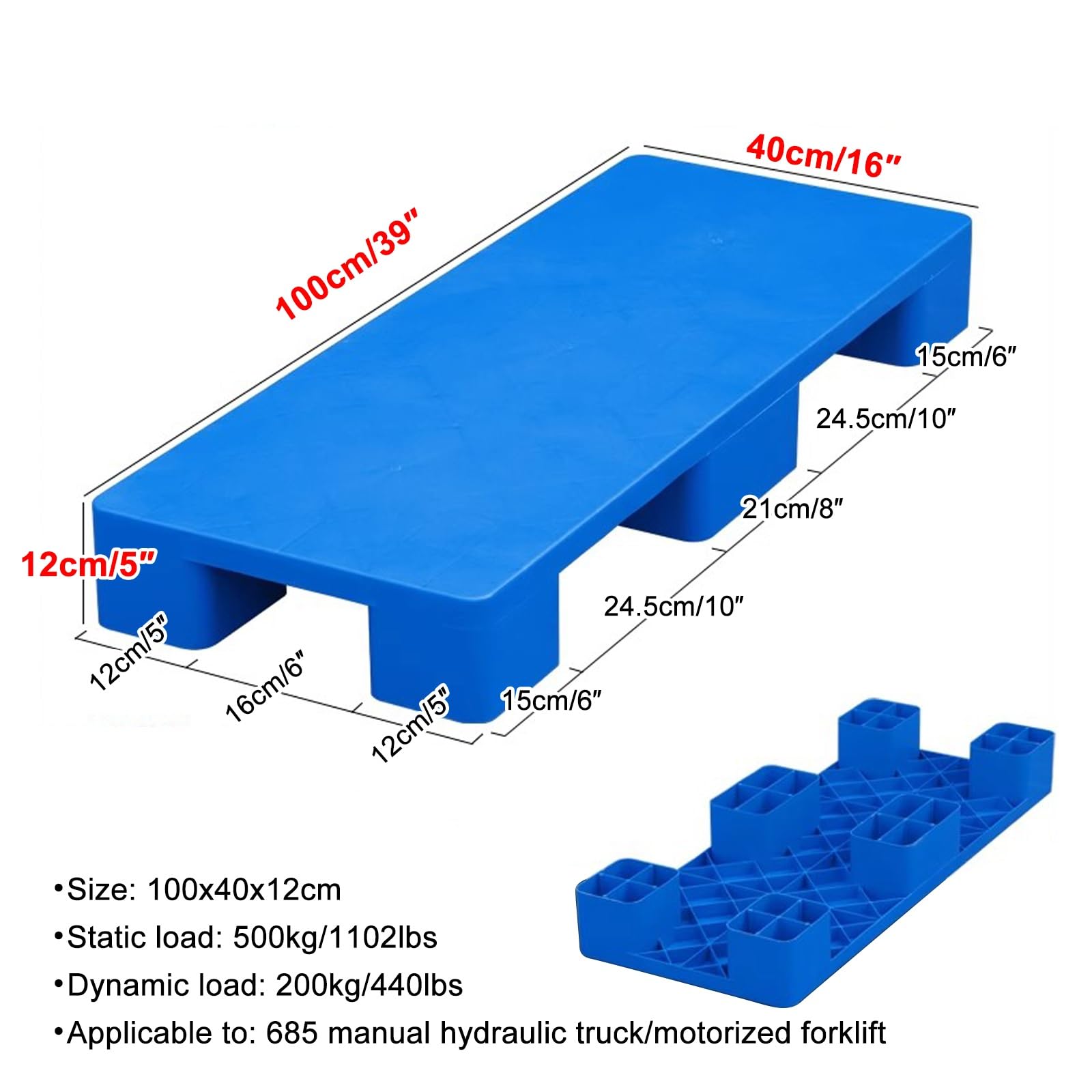 Pallet leggeri in plastica impermeabile - Cuscinetti di stoccaggio a prova di umidità per garage e uso industriale - Soluzioni versatili per pavimenti