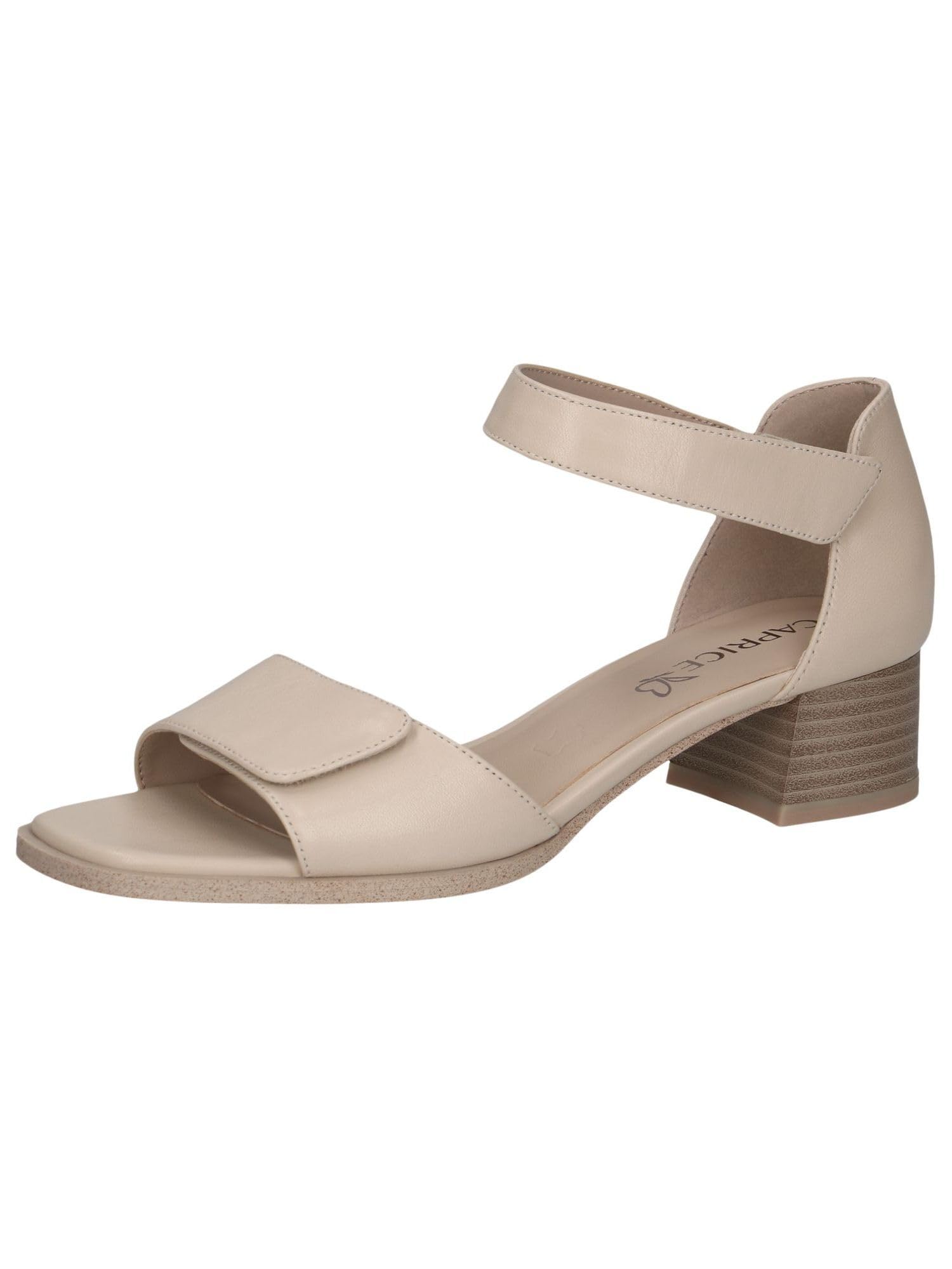 Caprice Damen Sandalen mit Absatz aus Leder mit Trapezabsatz