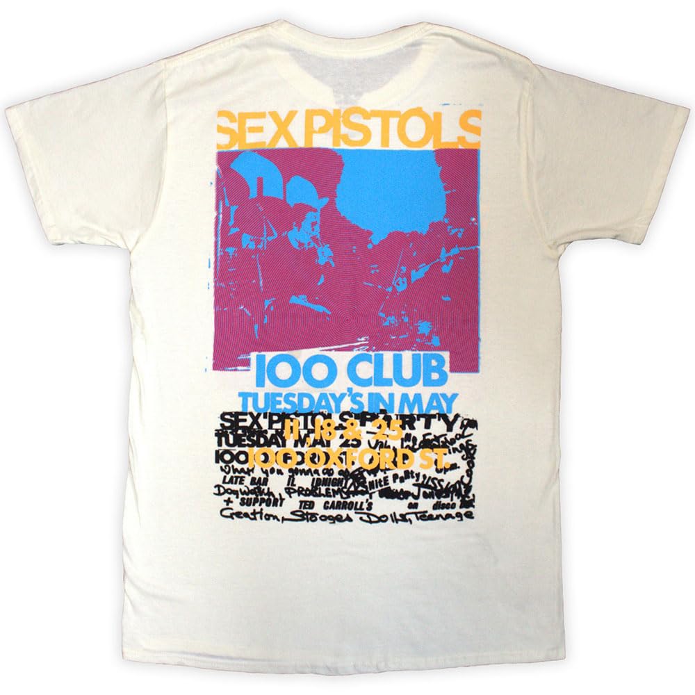 Rock Off officially licensed products The Sex Pistols 100 Club Flyer T Shirt M