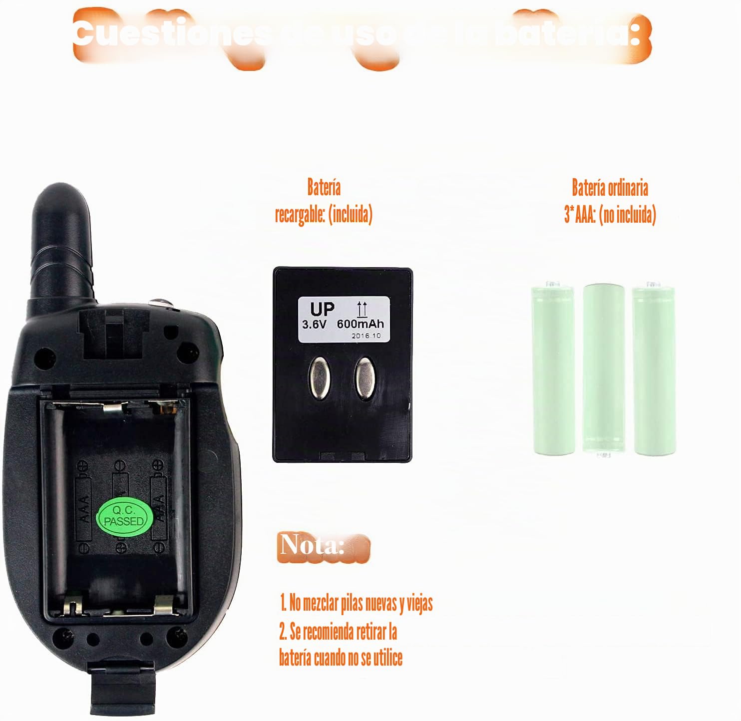 Retevis RT602 Walkie Talkies Recargables Para Niños, 8 Canales, Linterna, VOX, Cargador Y Baterías Incluidas, 2 Pares En Naranja