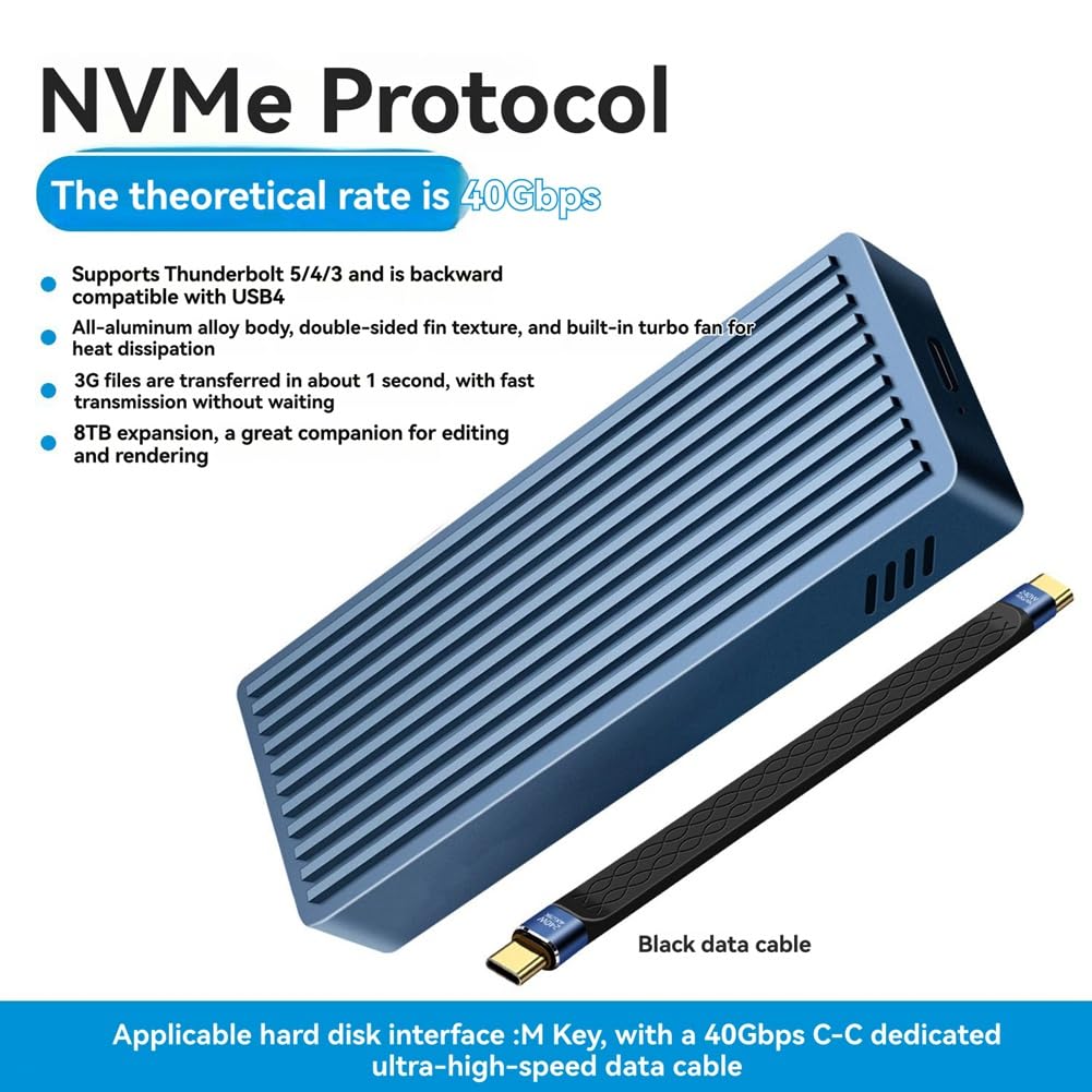 40 Gb/s USB4 M.2 NVME SSD obudowa M.2 SSD kompatybilna z Thunderbolt3/4/5 z wentylatorem chłodzącym