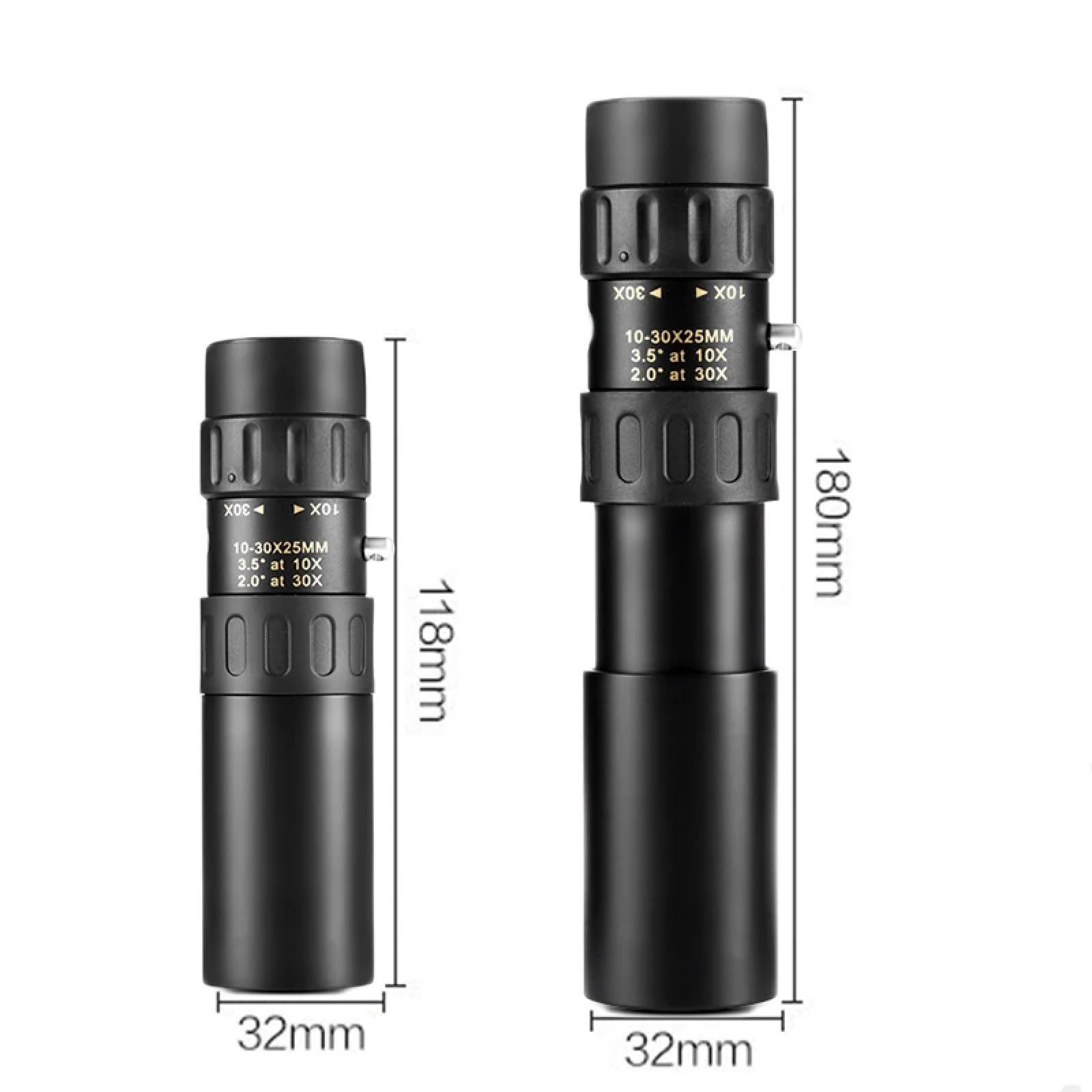 Télescopes monoculaires10-30x25 Zoom Scope Jumelles Télescopes de Haute qualité Poche Binoculo Chasse Prisme Optique