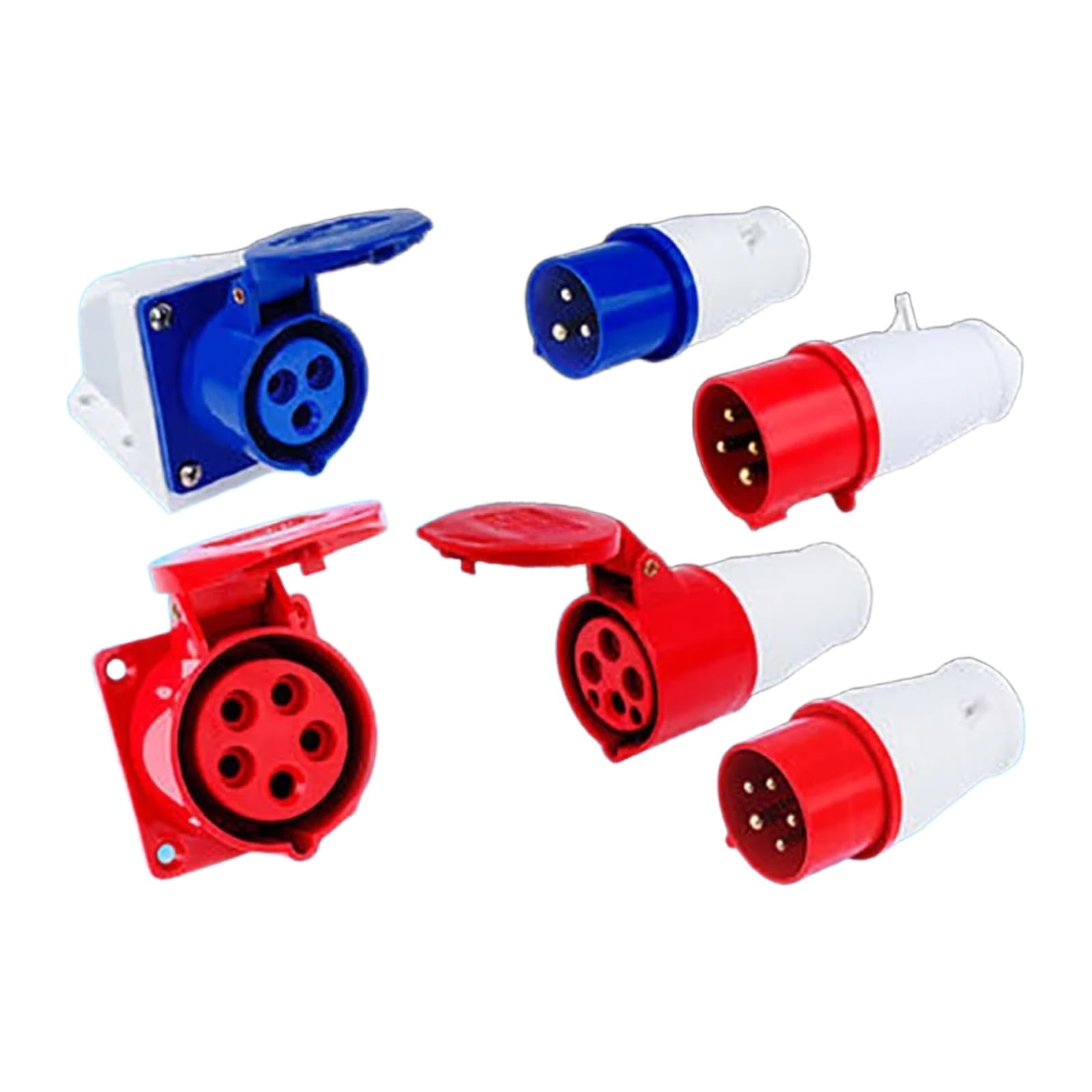 Conector de enchufe industrial IP44 de pared 32A 3P para talleres y fábricas