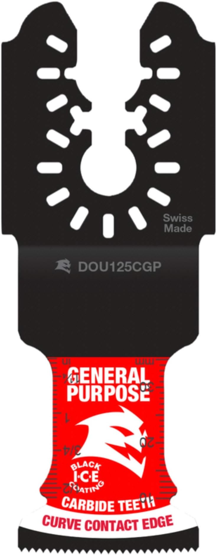 AMPED Demo Demon Universal Fit Carbide Oscillating Blade for General Purpose Cuts - 1-1/4" Cutting Width, 1-1/2" Cutting Depth, 3-Pack - DOU125CGP3