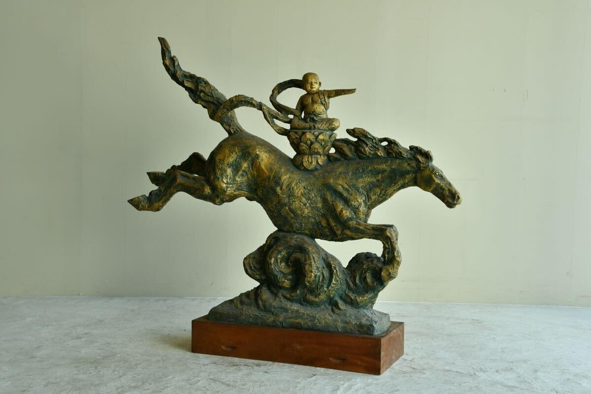 北村西望作　天使降誕（大型） Amazon.co.jp: 逸品天使降誕/北村西望 大型作品 ブロンズ像 馬