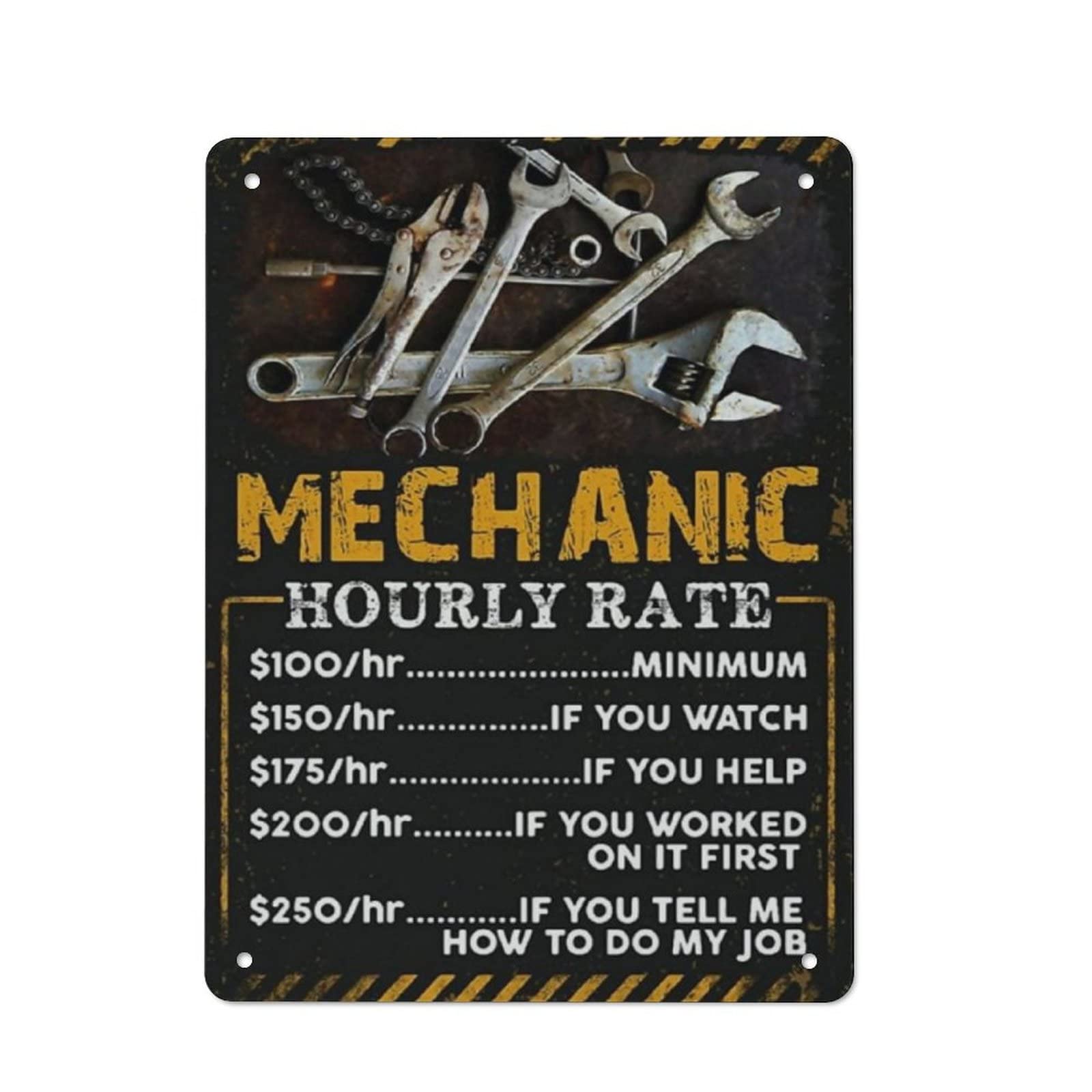 AOOEDM Mechanic Metal Tin Sign for Home Bar Pub Kitchen Wall Art Deocr Man Cave Vintage Metal Sign Poster Plaque Signs Quotes Sign