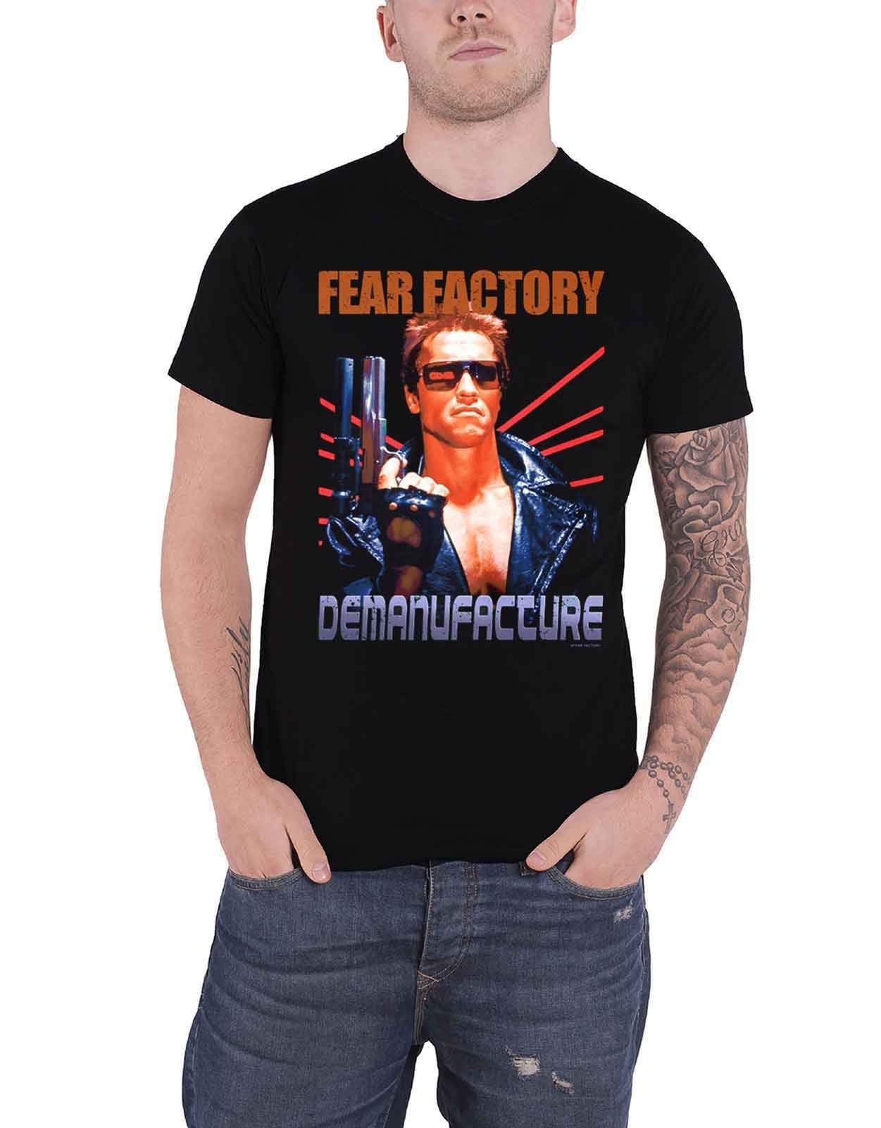 Fear Factory T Shirt Terminator Band Logo Official Mens Black L