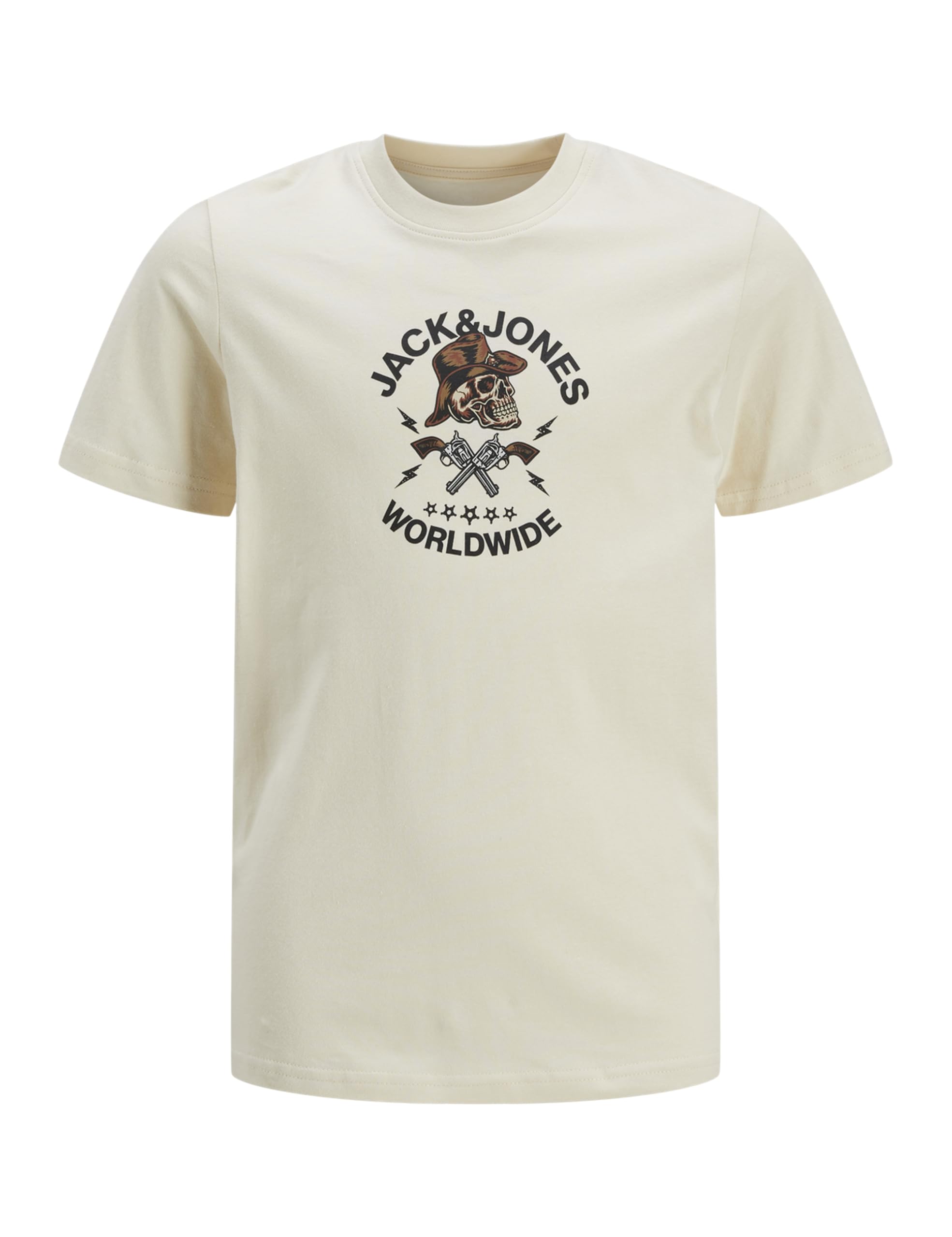 Jack&Jones JUNIOR Boys Jorseven Skull Tee SS Crew Neck Sn Jnr T-Shirt (Pack of 1) 152 Buttercream