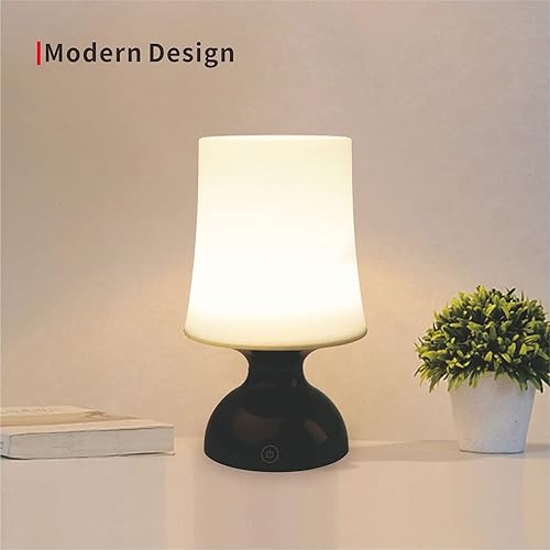 Miniatura 9 de Lámpara LED verde y blanca, lámpara de mesa de estilo nórdico, lámpara de escritorio minimalista, lámpara de mesa con batería, lámpara de mesa