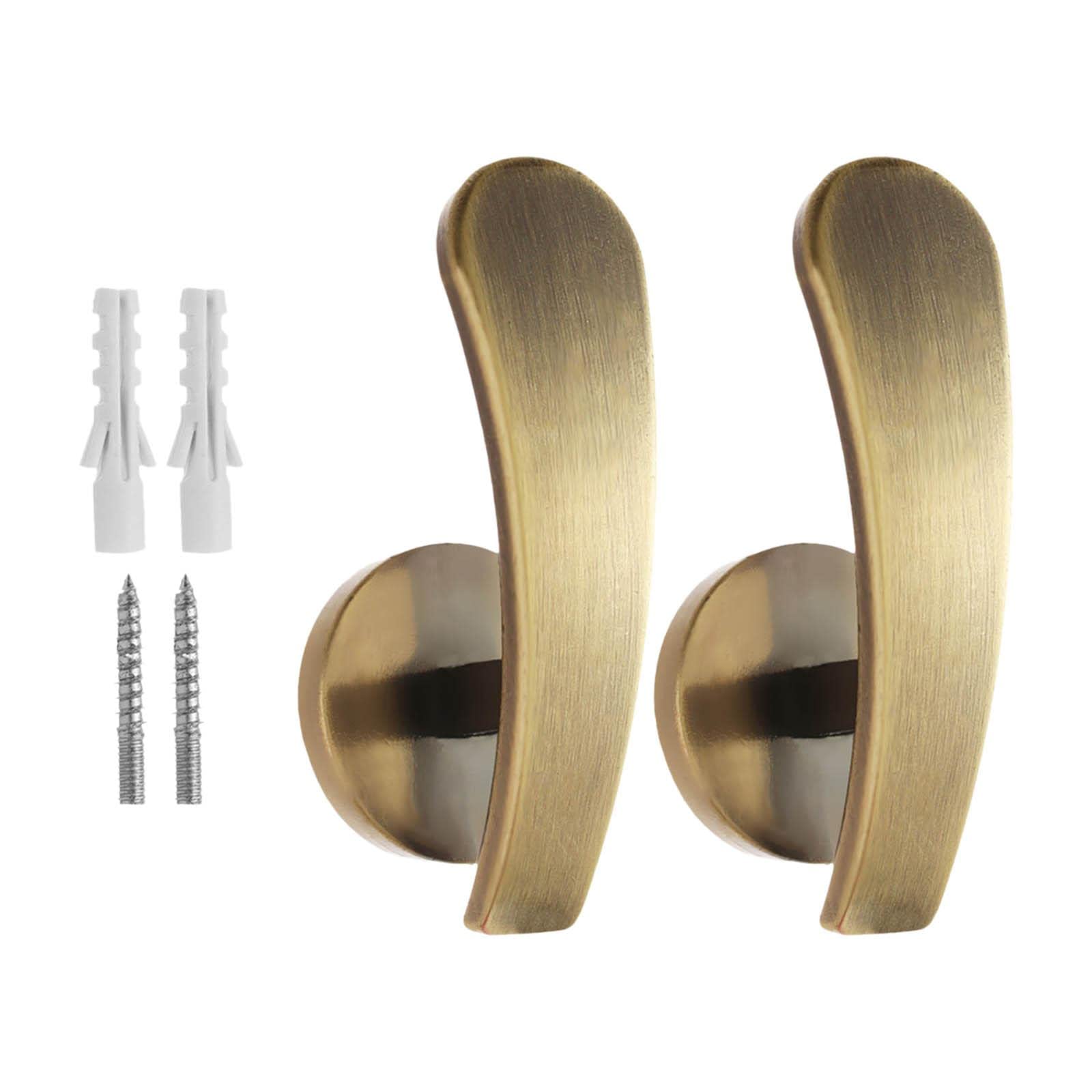 ATORSE® 2Pcs Elegant Curtain Holdbacks Drapery Tieback Hooks for Home Decor Gold-image-13