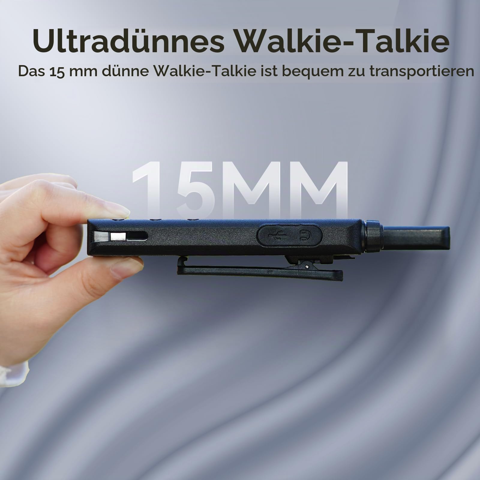 Retevis B63S Walkie Talkie PMR446 Dünne mit Ohrhörer LCD Bildschirm 4 Stück | RT622P (3.0), VOX, USB-C, 1620 mAh, Leicht Walkie Talkie 4er Set für Einzelhandel, Restaurant