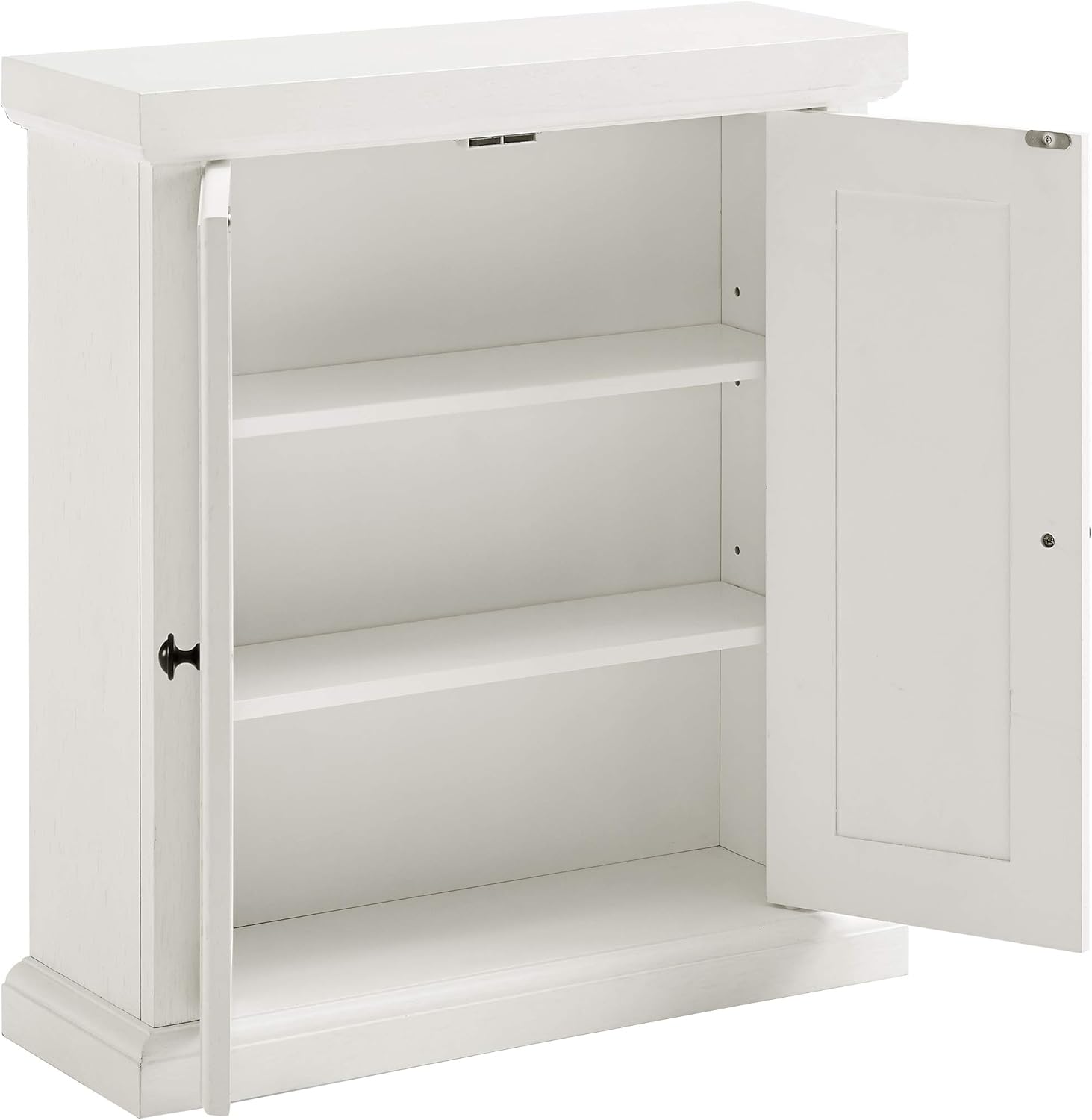Crosley Furniture Seaside Wall Mounted Bathroom Storage Medicine Cabinet with Shelves, Distressed White