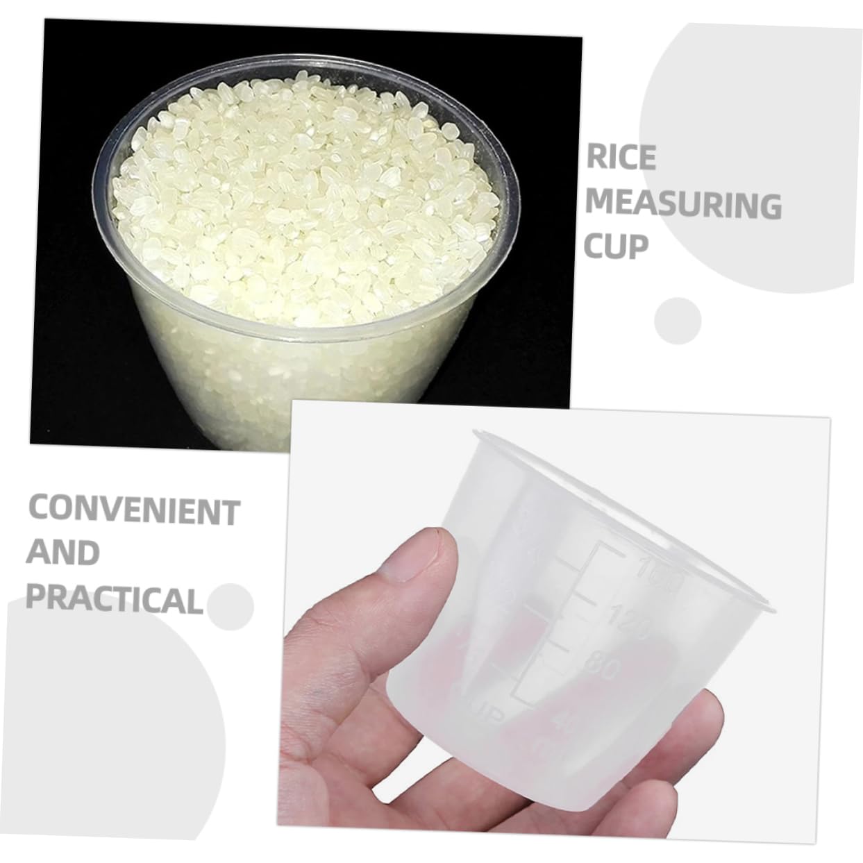 Alipis 60 Piezas Taza Medidora De Olla Arrocera Taza Medidora Graduada Taza para Hornear Cuchara para Granos De Café Taza Medidora De Líquido Taza De Control De Porciones Herramienta De