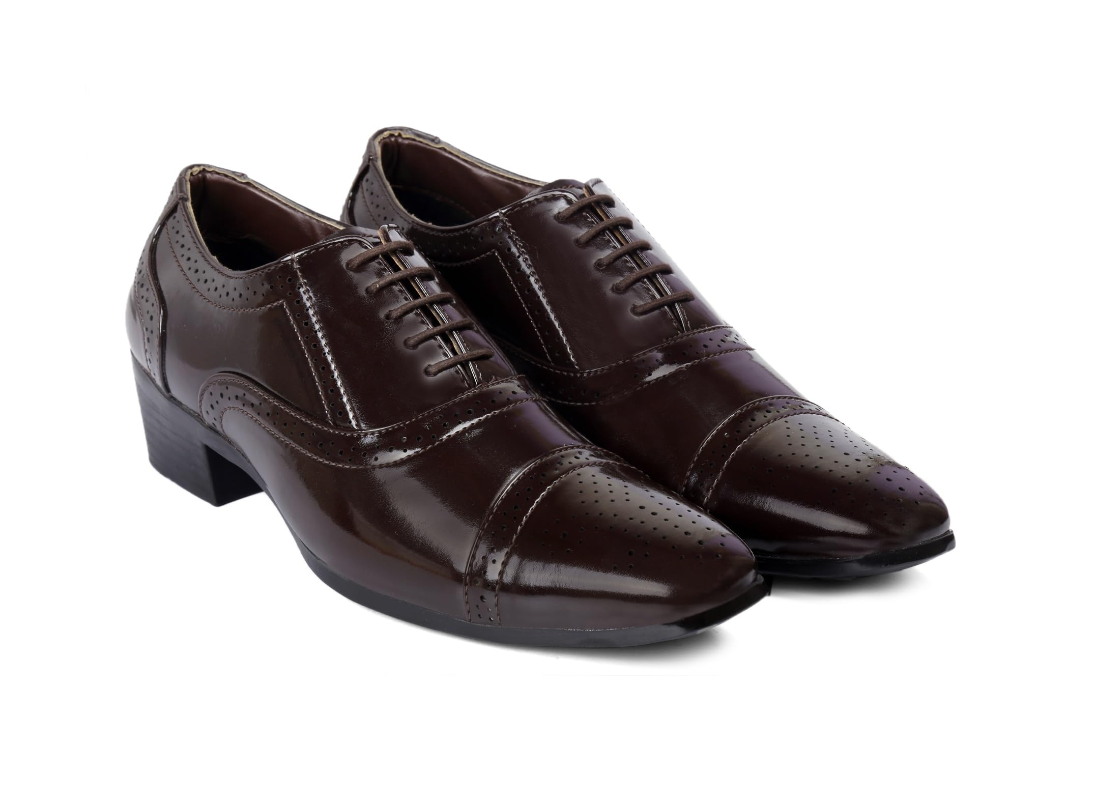 Mens 2" Height Increasing Synthetic Patent Material Brown Formal Brogue, Oxford Shoes with Pu Sole.- 10 UK (B0CKHD7QD1) Amazon Price History, Amazon Price Tracker