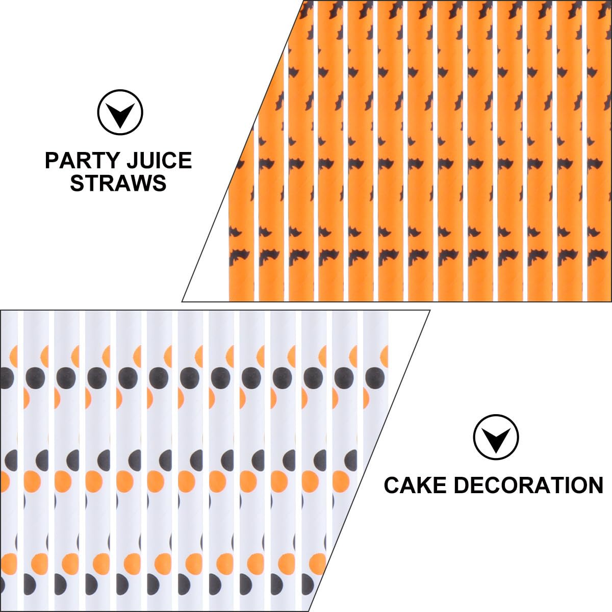 OSALADI 750 Pezzi Cannucce di Carta Kraft per Feste di Halloween Motivi Classici, per Party e Matrimoni, per Smoothie e Tè