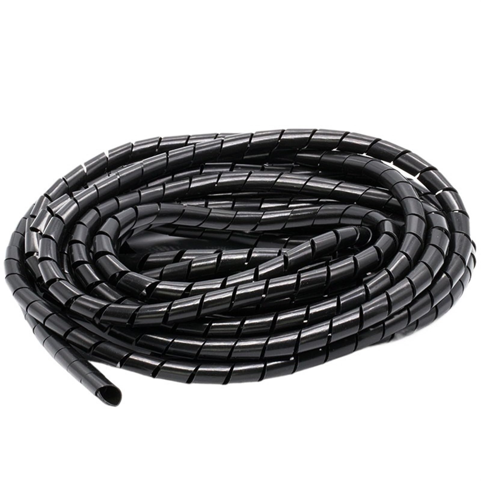 Manicotto per cavo a spirale, 3 metri, guaina protettiva per tubo di avvolgimento da 3 mm, 4 mm, 5 mm, 6 mm, 8 mm, 10 mm, nero (ID6 mm, nero, 3 metri)