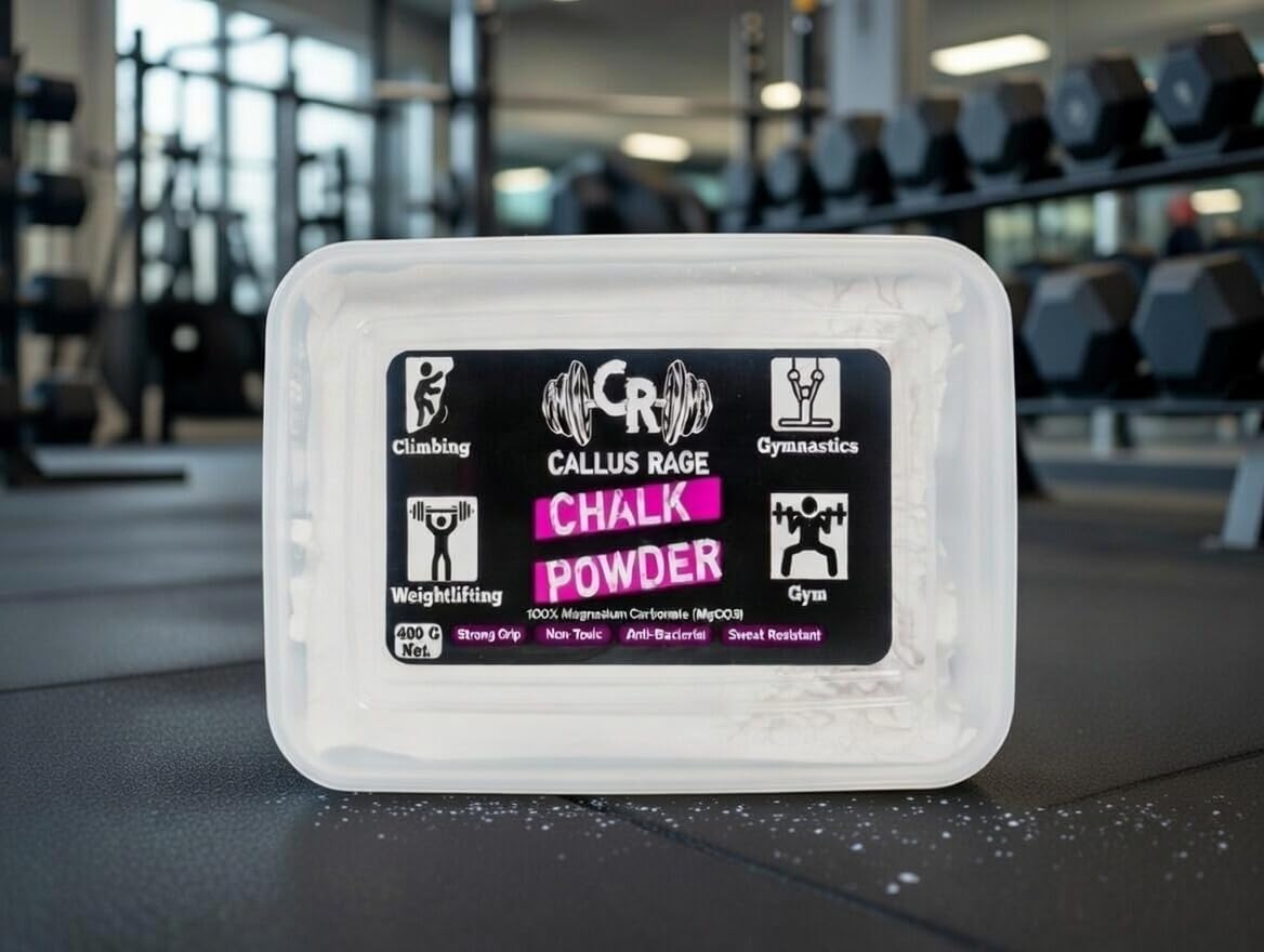 Callus Rage | Premium Gym Chalk Powder 400gm with Storage Box for Weightlifting Climbing Gymnastics Strong Grip 1