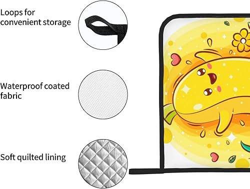 Miniatura 4 de Agarraderas básicas de girasol para cocina, uso diario, con flores de otoño, resistentes al calor, para cocinar, hornear, barbacoa, paquete de 2, 8