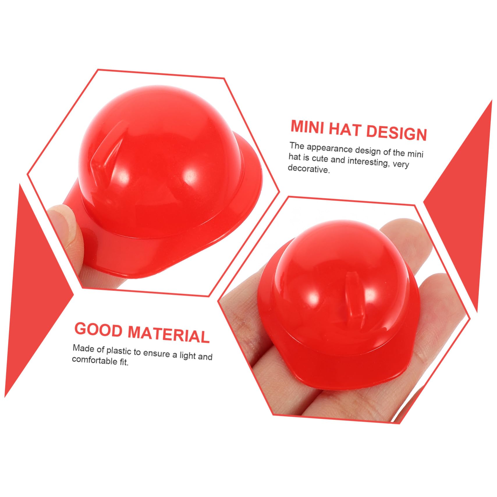 BESTonZON 20 Mini Cascos de Seguridad de Plástico para Muñecas y Mascotas, Accesorios Creativos de Construcción, Diseño Detallado y Resistente para Decoración de Fiestas y Manualidades