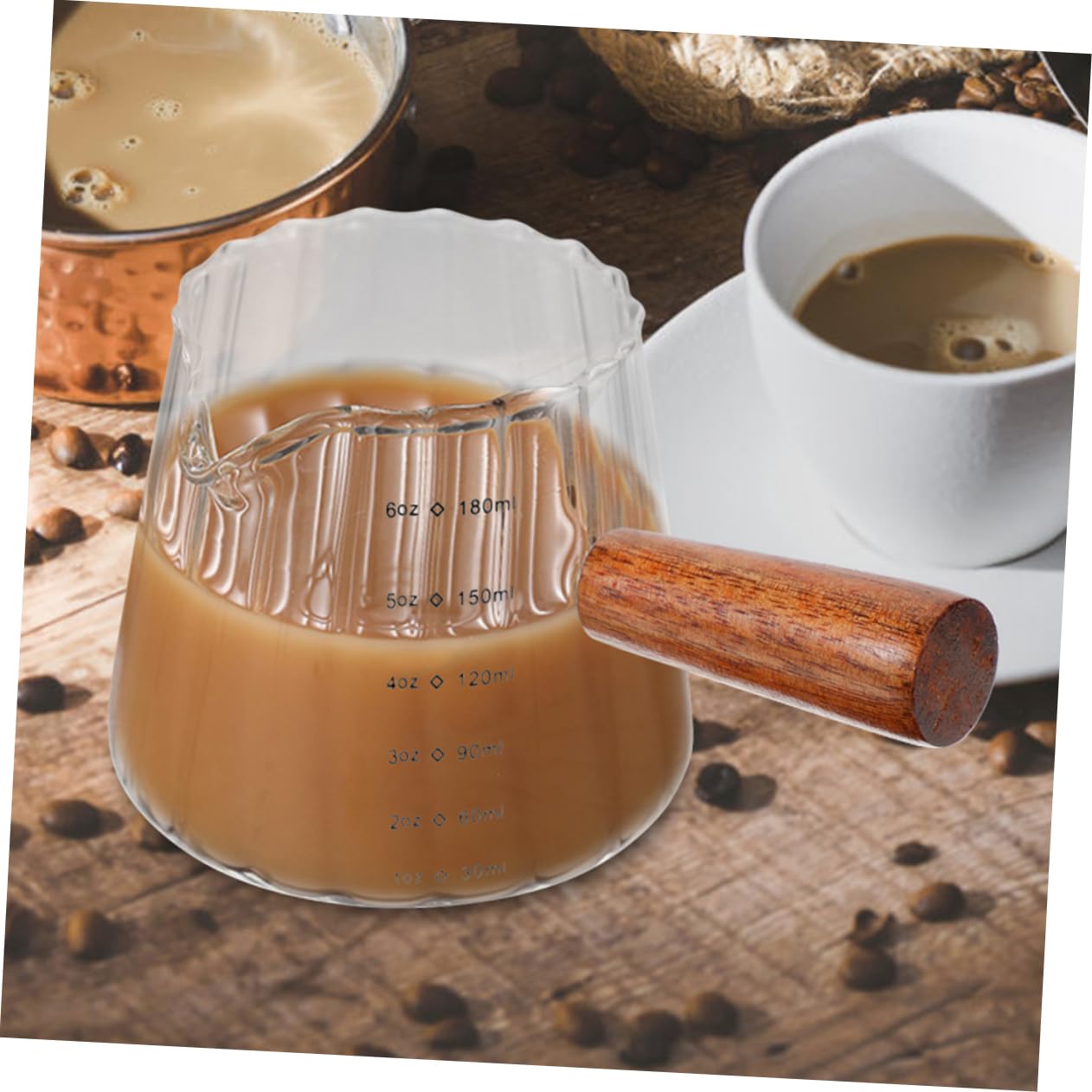 Garneck 8 Pz Tazza di Latte Tazza di Latte Tazze Cappuccino Tazza Cappuccino Bicchieri Caffe tazzine Espresso Bicchieri da Caffe Bicchiere dosatore brocca misurino misurini Espresso