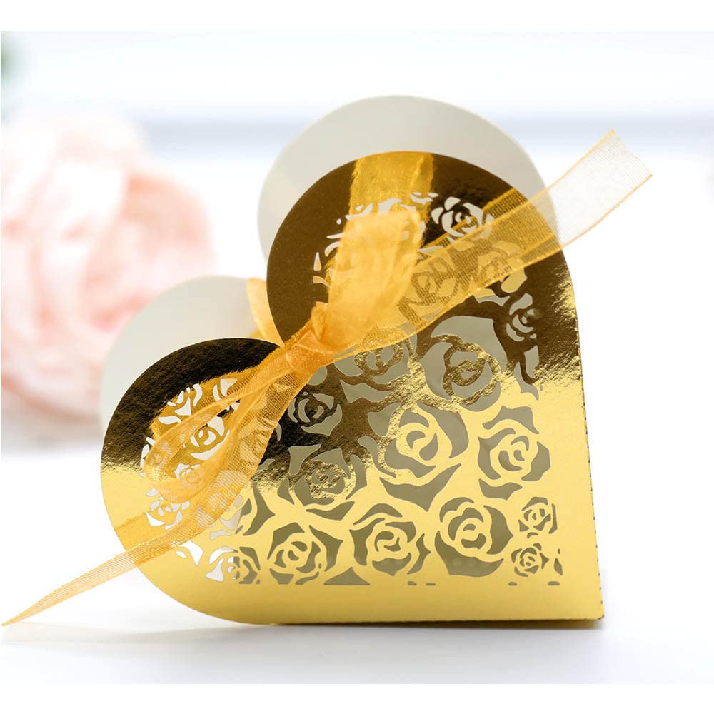 GIVBRO Lot De 50 Boîtes à Dragées Avec Motif De Croix Pour