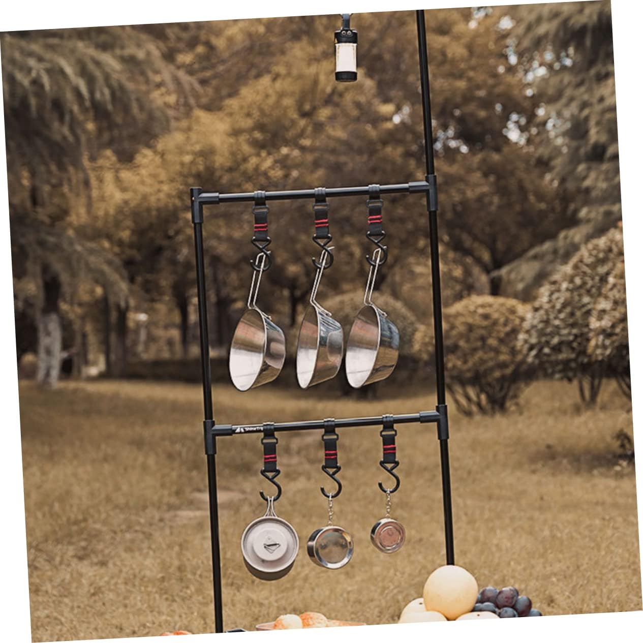 balacoo 1Set Multipurpose Camping Hanger of Versatile Aluminum Folding Light Hook for Camping Table for Lanterns Bags and Easy Installation Stable Design