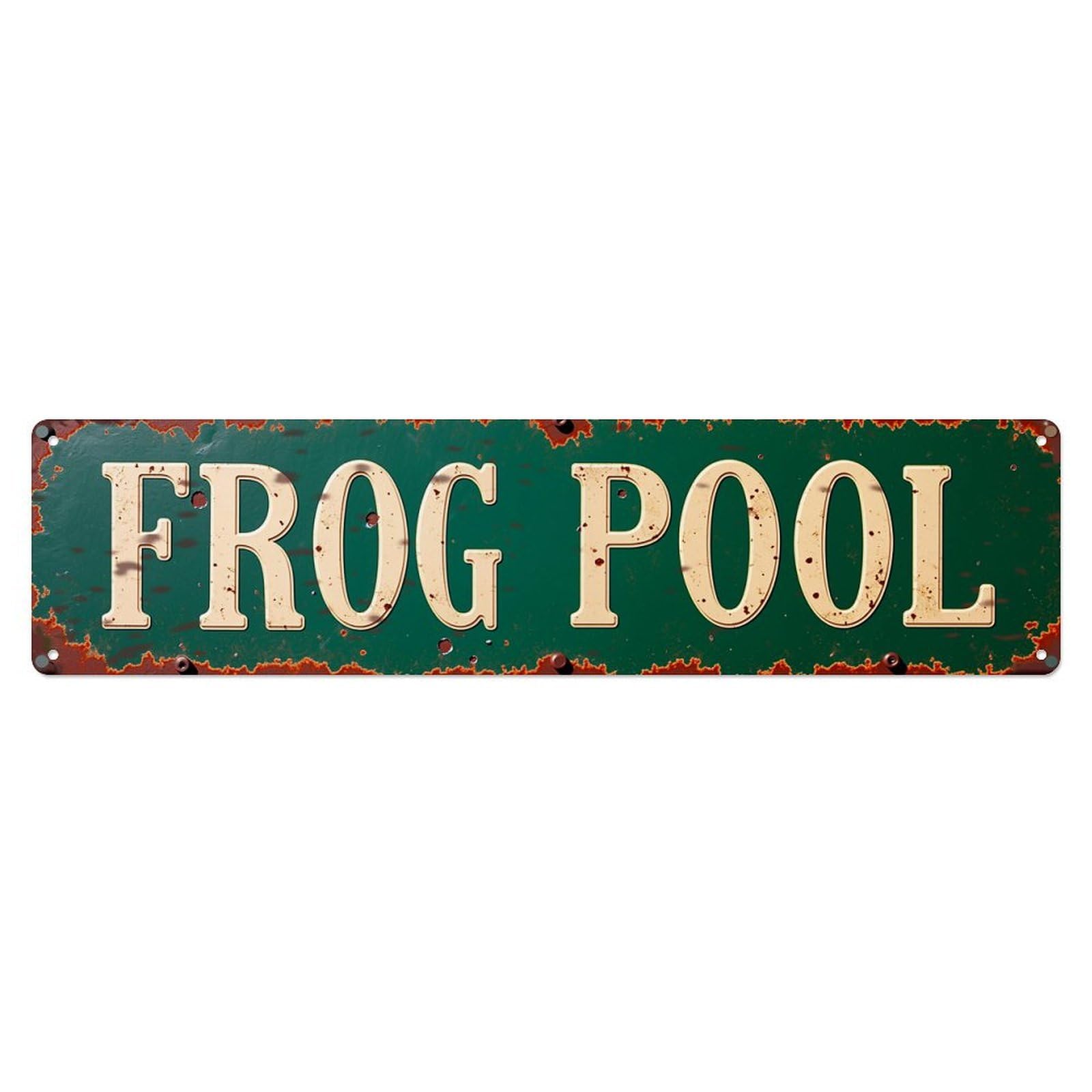 Jdyaojiesheng Vintage Frog Pool Sign Pattern Print Tin Sign Retro Metal Wall Decor Metal Poster, Home Bar Garage Farmhouse Cafe Wall Art Decoration 4X16inch