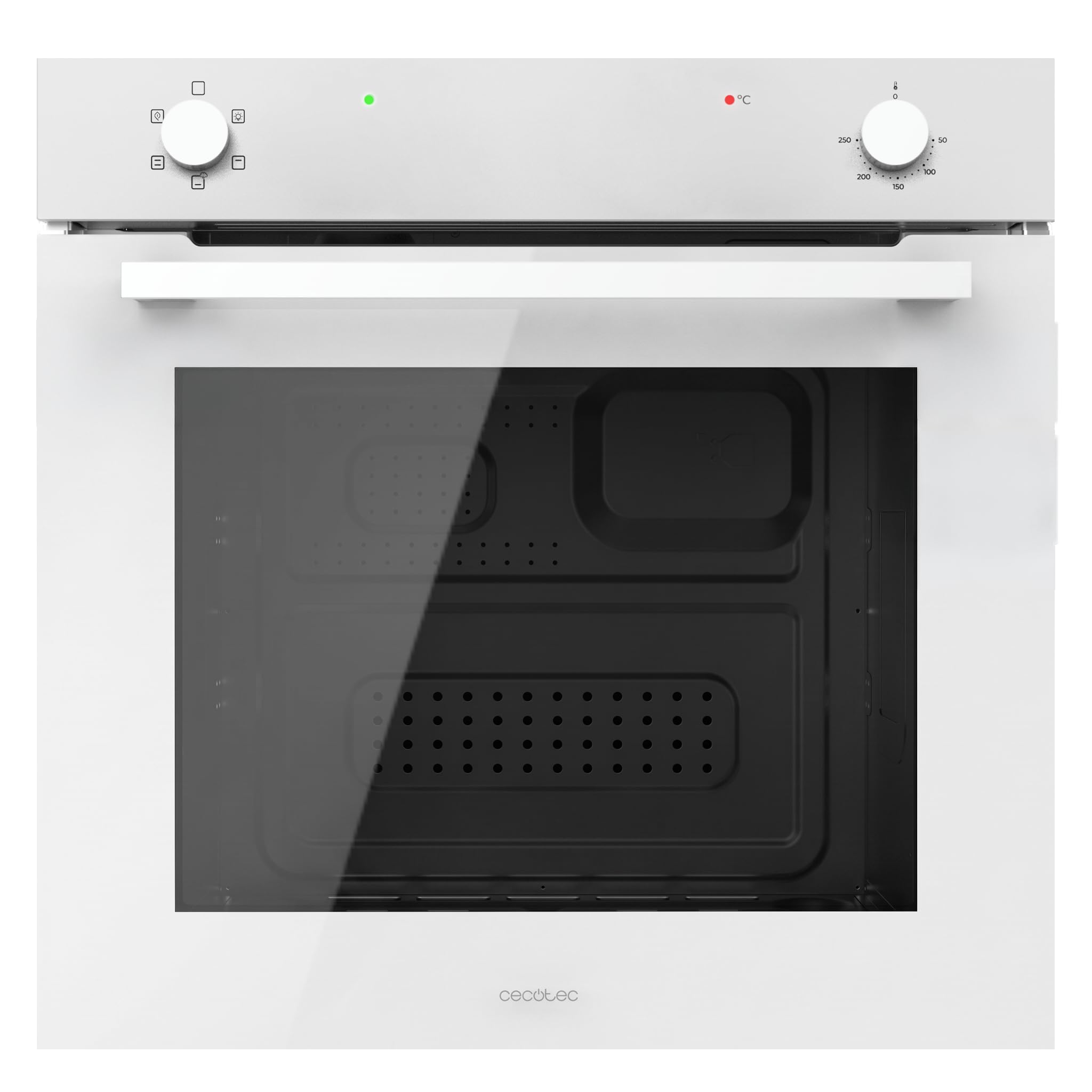 Cecotec Horno Convencional 80L Bolero Hexa C126410 Glass White A | 2800W, Capacidad XXL, Clase Energética A, 5 Funciones, Steam Assist, Limpieza Steam EasyClean, Acabado en Cristal