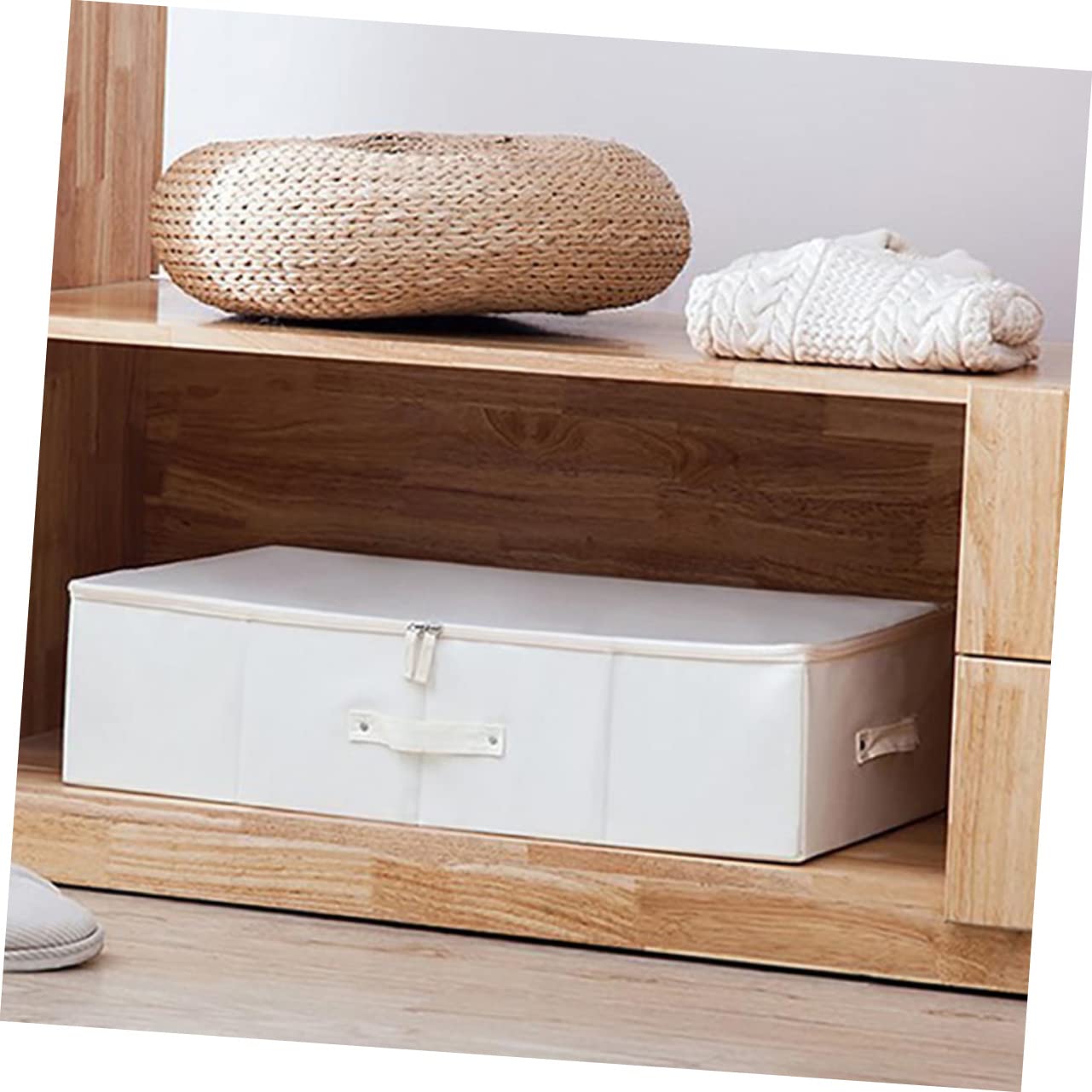 LABRIMP Organizer per Coperte e Piumoni Facile da Aprire e Chiudere Contenitore Pieghevole Oxford Chiusura Zip per Armadi e Ridotti Sotto Materasso