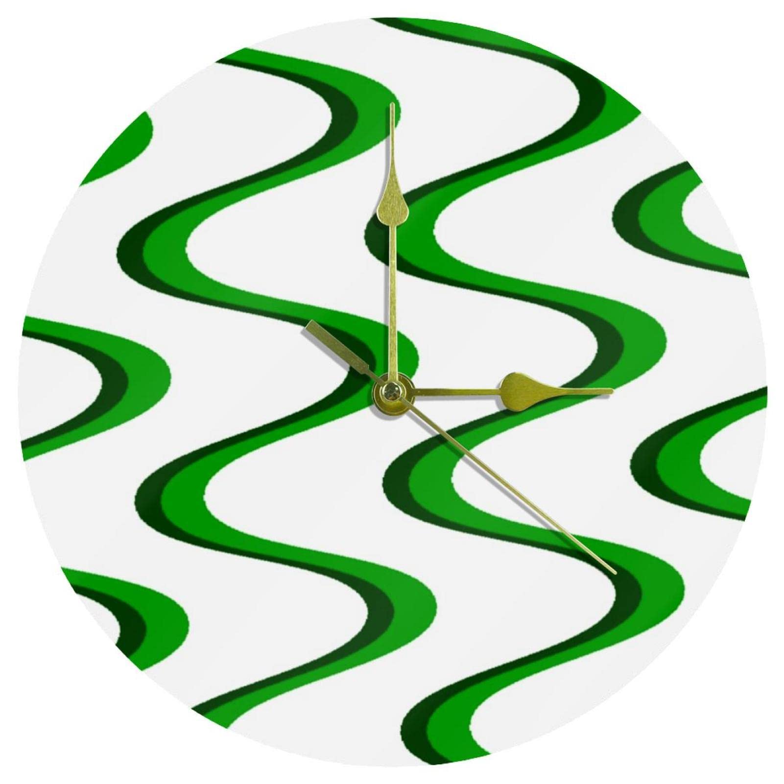 Horloge murale ronde en acrylique de 24 cm avec lignes épurées