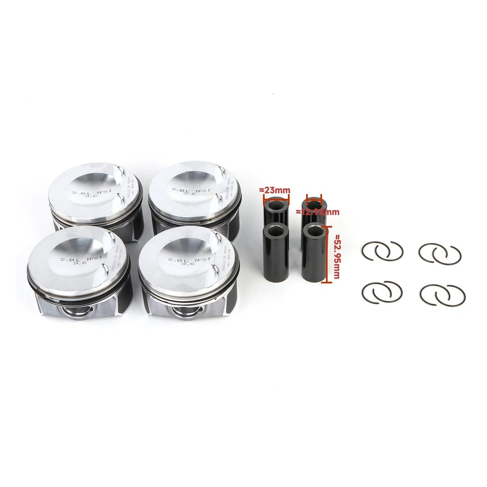 Kit pistone e fasce elastiche motore EA888 2.0 Φ82,5 mm 23 mm 06H107065DM Compatibile per VW Tiguan Compatibile per AUDI A4 A5 Q3 Q5 TT 2.0T
