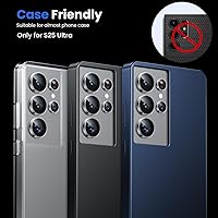 Vista 106 de WSKEN for Samsung Galaxy S24 Ultra Camera Lens Protector, Ultra Thin Scratch Resistant 9H Tempered Glass with Aluminum Metal Circle Camera Screen