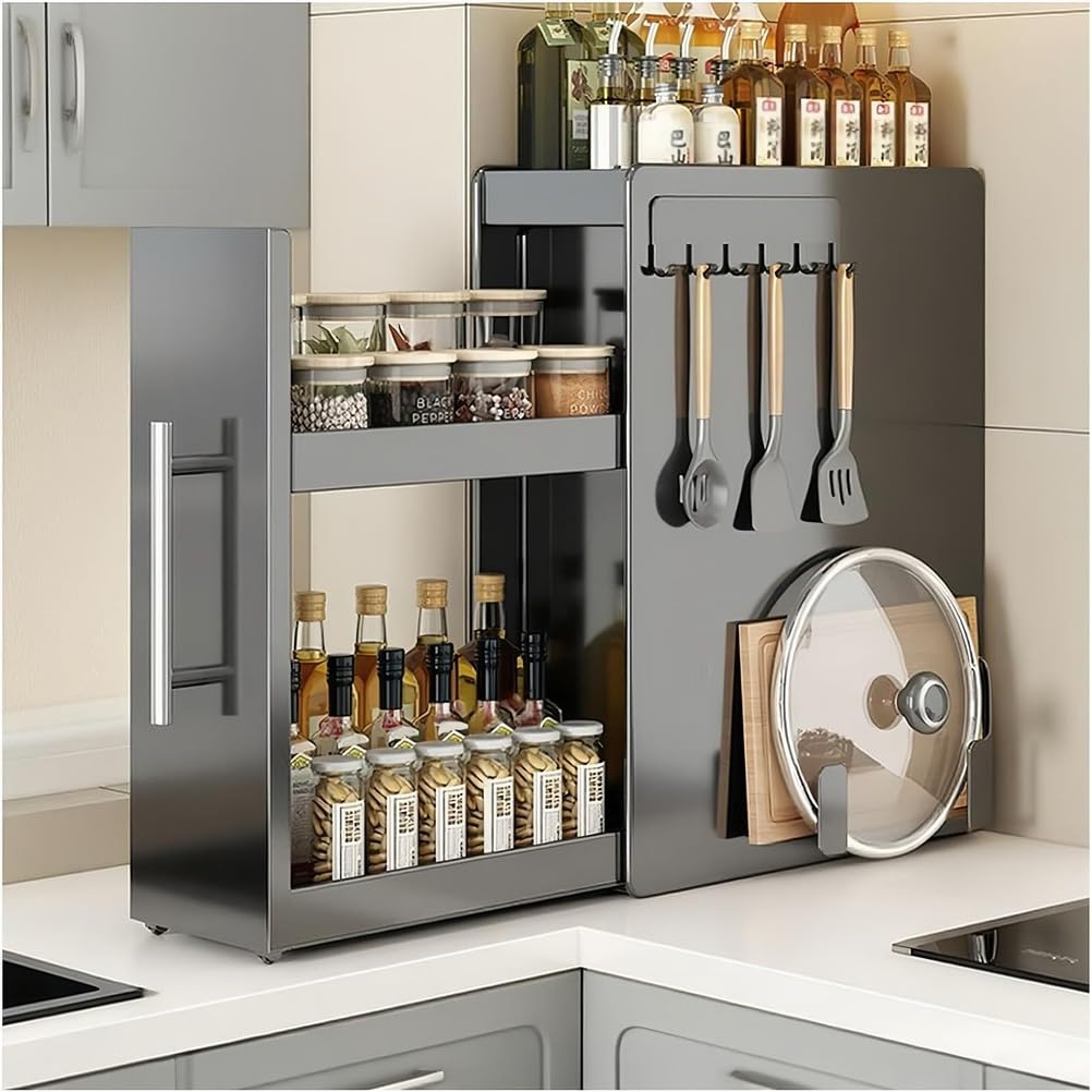 Metall-Aufbewahrungsregale, ausziehbarer Heim-Organizer, langlebig für Speisekammer, Schrank, Küche, Wäsche, Organisation, Küchenutensilien