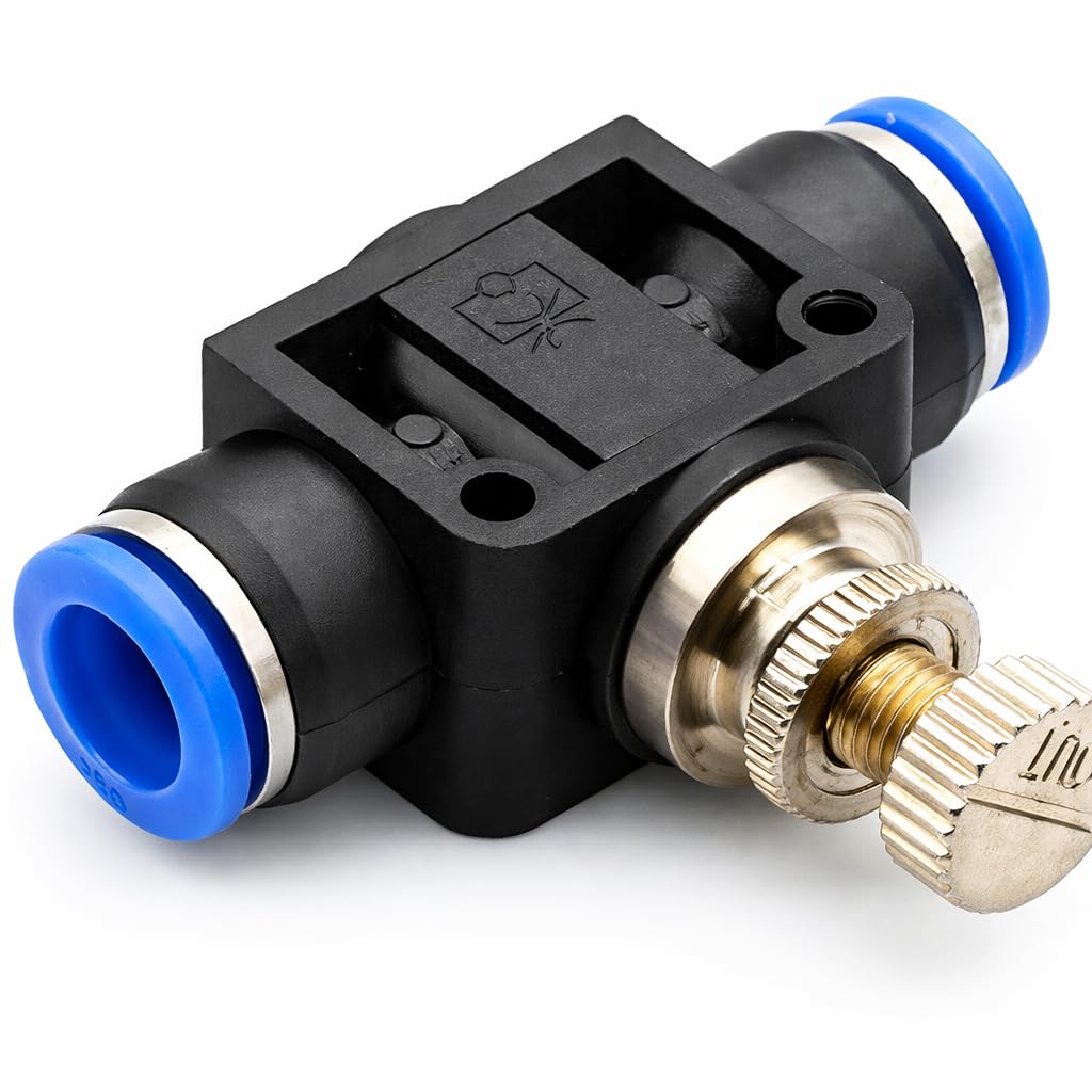 Sylix ® 6MM Pneumatic Brass Flow Control Valve Connector Push in Fitting Air Hose-image-12