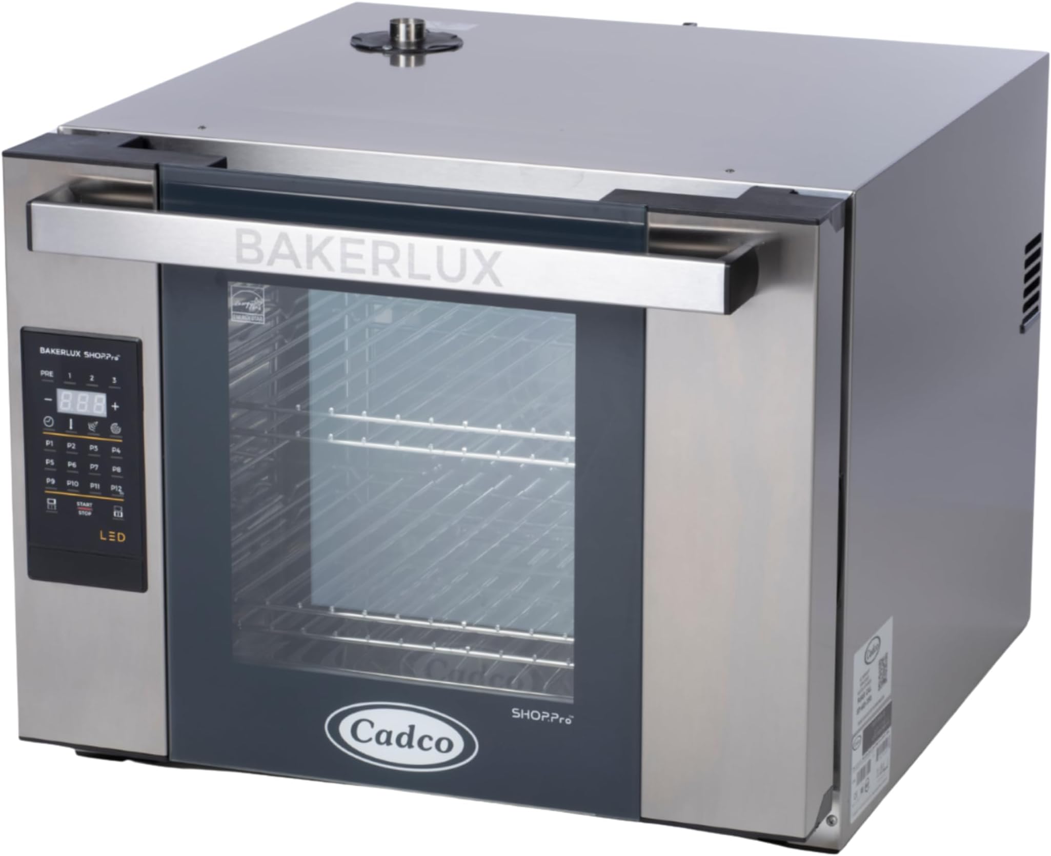 XAFT-04HS-LD Bakerlux LED Half-Size Digital Countertop Commercial Convection Oven, 4 Shelves, Stainless Steel, 23-5/8", 208/240V, NSF Certified for Restaurant and Food Truck Use