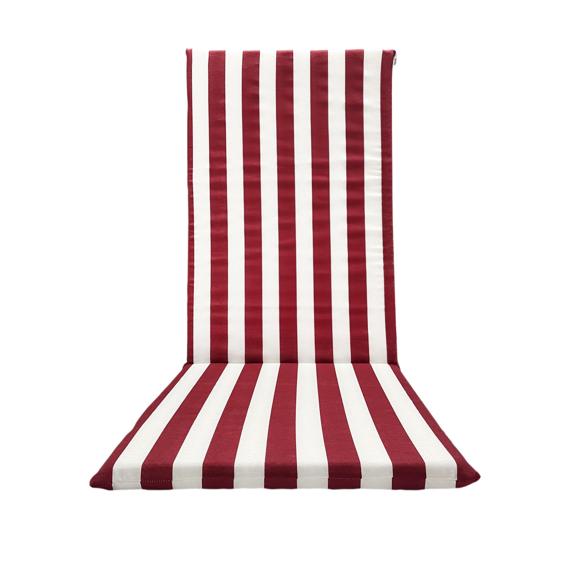 Il Tuo Artigiano Design Cojín para tumbona de mar acolchado, 120 x 50 cm, fabricado en Italia, colchoneta para tumbona con respaldo alto (blanco y burdeos)