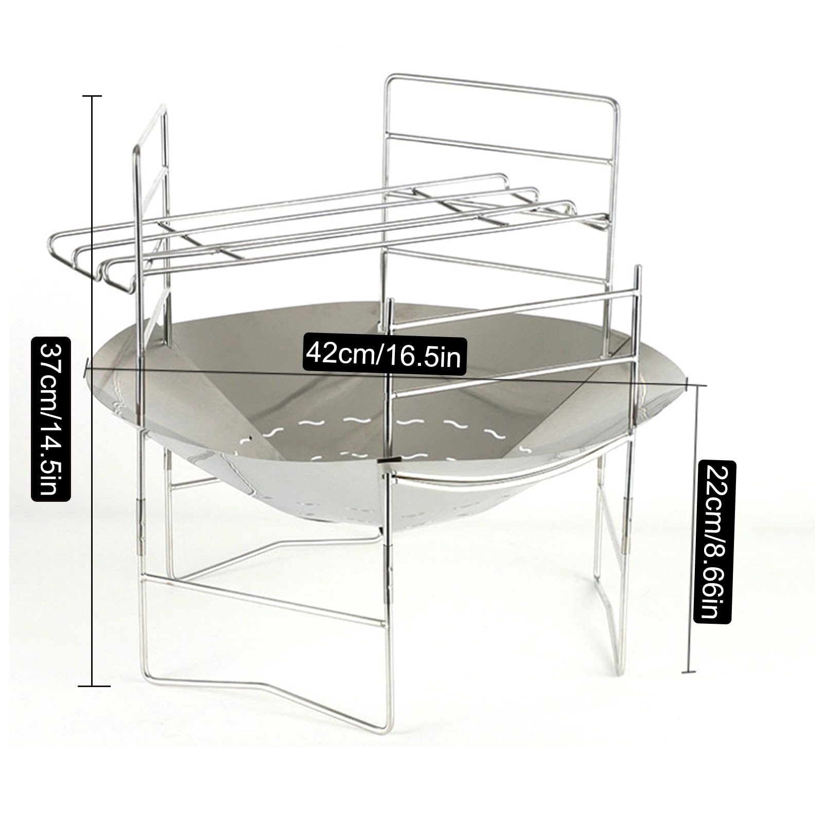 Bonfire Pit Grill – stufa pieghevole da esterno, griglia di cottura | portatile, barbecue da campeggio, pentole a legna con per legna da ardere, escursionismo, picnic, viaggi, cortile, patio