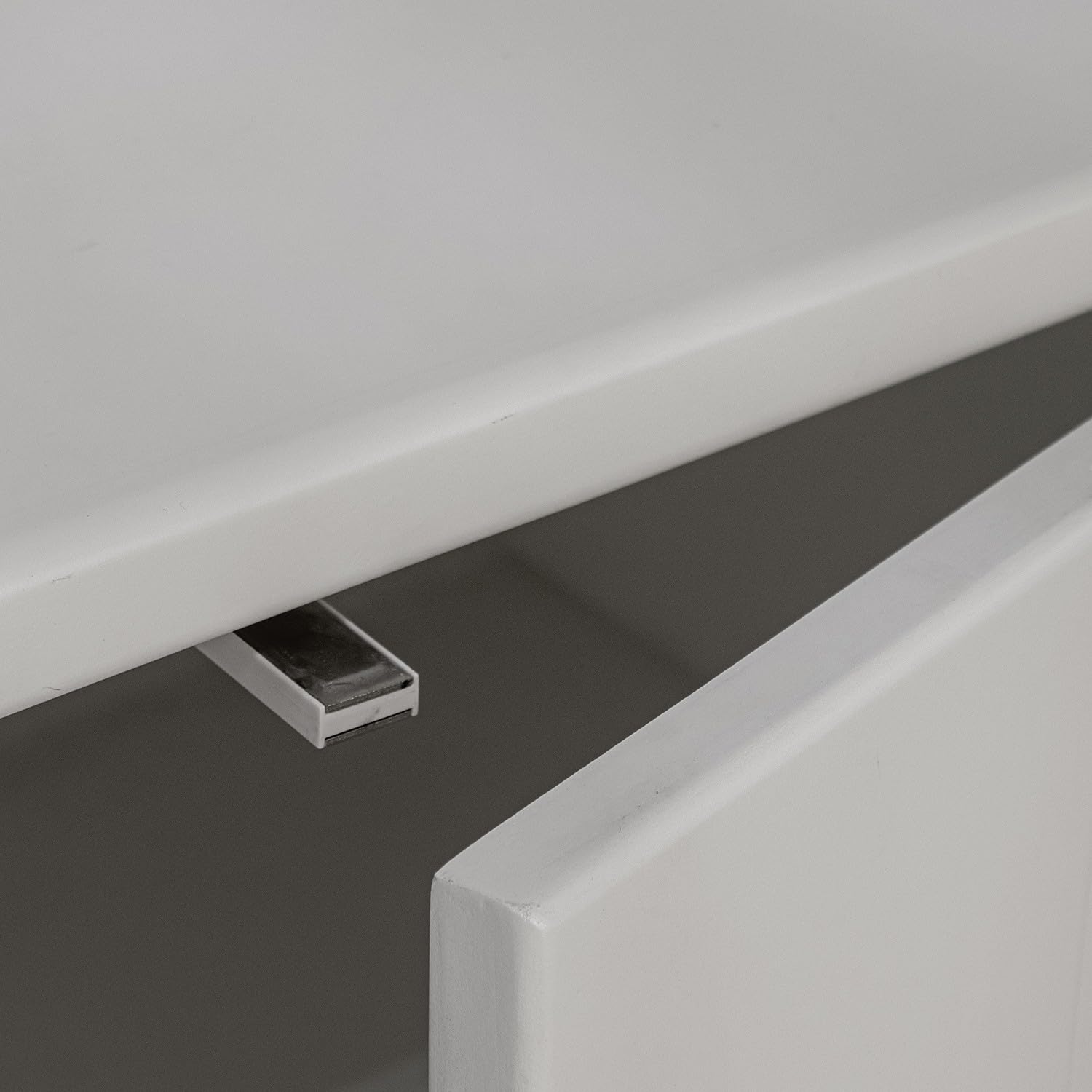 Aparador con Puertas de diseño Moderno y Apertura por presion de Madera Blanco 178x40x76 cm