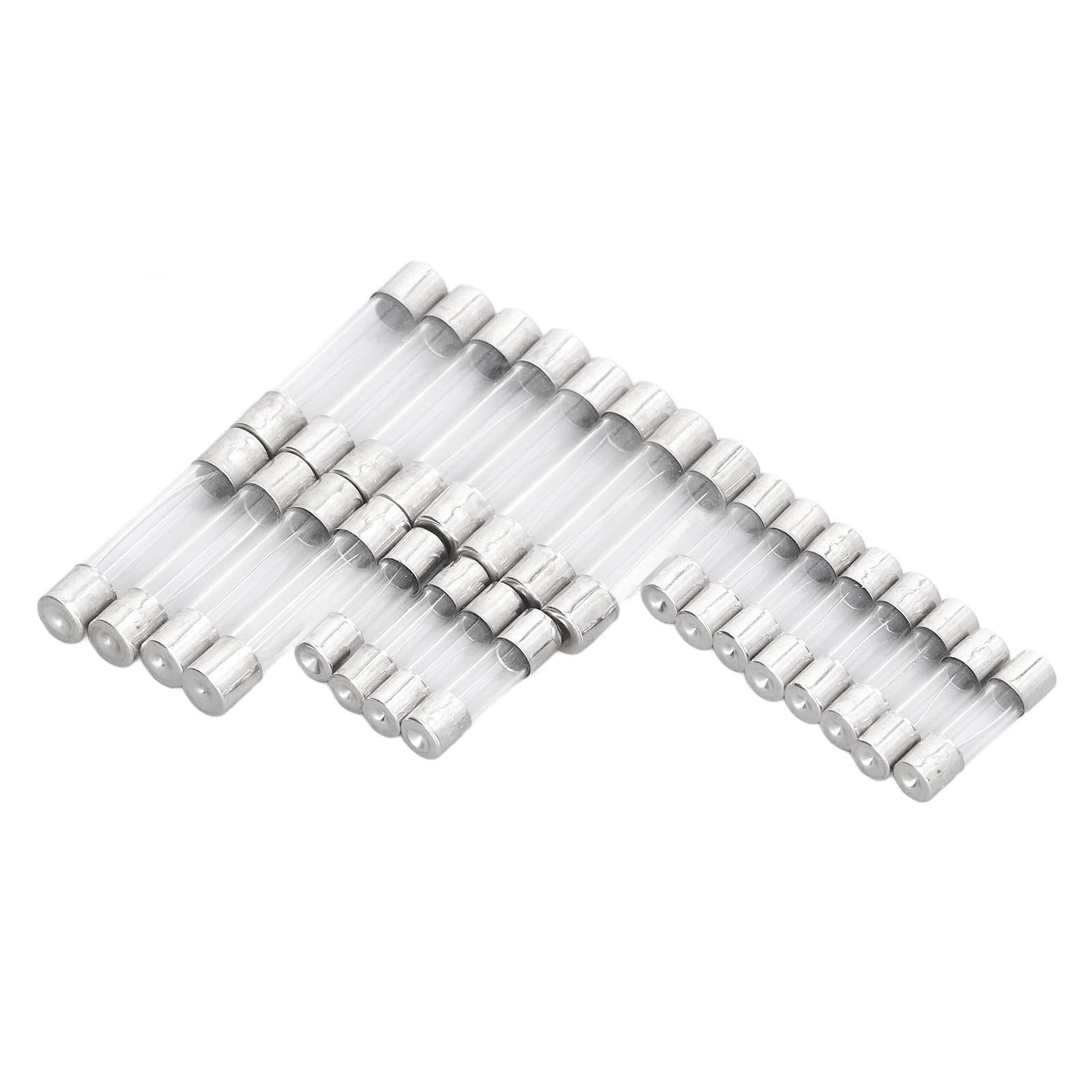 360 szt. Szklana Rurka Bezpiecznikowa 24 Typy 0,25A 0,5A 1A 2A 3A 4A 5A 6A 7A 8A 10A 15A 20A 6x30mm 5x20mm 250V Zestaw Asortymentowy