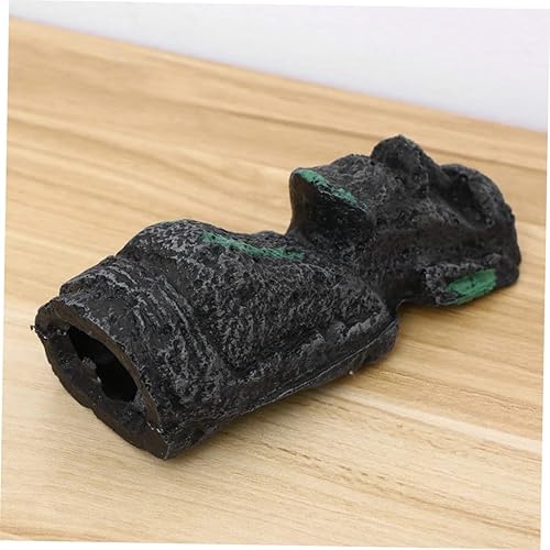 Miniatura 7 de Amosfun 6 piezas de estatua de piedra romana Moai, decoración de pecera, cueva oculta para pecera, refugio de reptiles, estatua de cabeza de isla de