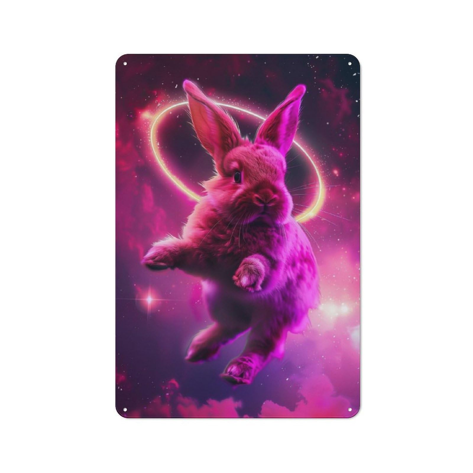 Junmoney Holy Bunny In The Sky Metal Sign 30X20cm With For Home Bar Wall, Rustic Decor, For Collectors Decorating Home Bars And Entertaining Spaces