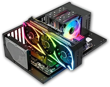 DIY Gaming Computer Case, Open Chassis Case Rack for ATX/M-ATX/ITX Motherboards,Widely Body Heat Dissipation Design,Test Bench, Mid Tower,Computer Motherboards Test Bench