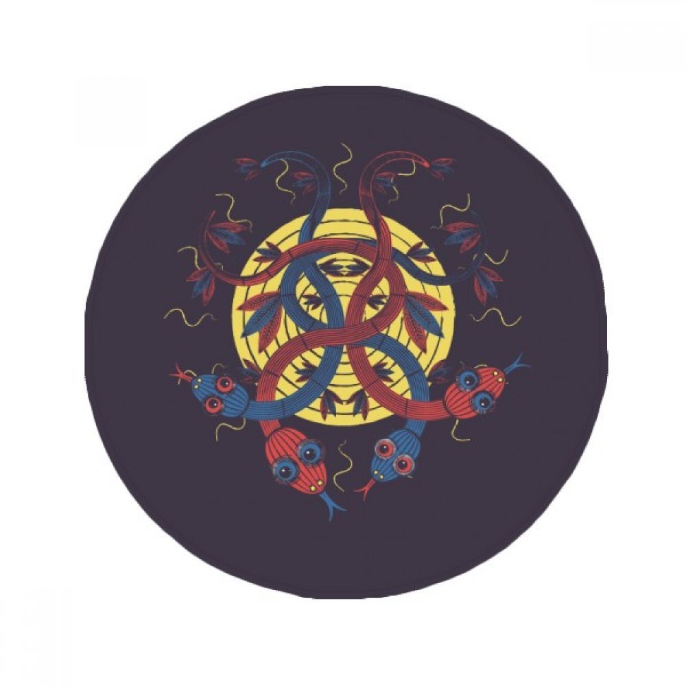 Tapis rond motif serpent 80cm pour salon et cuisine